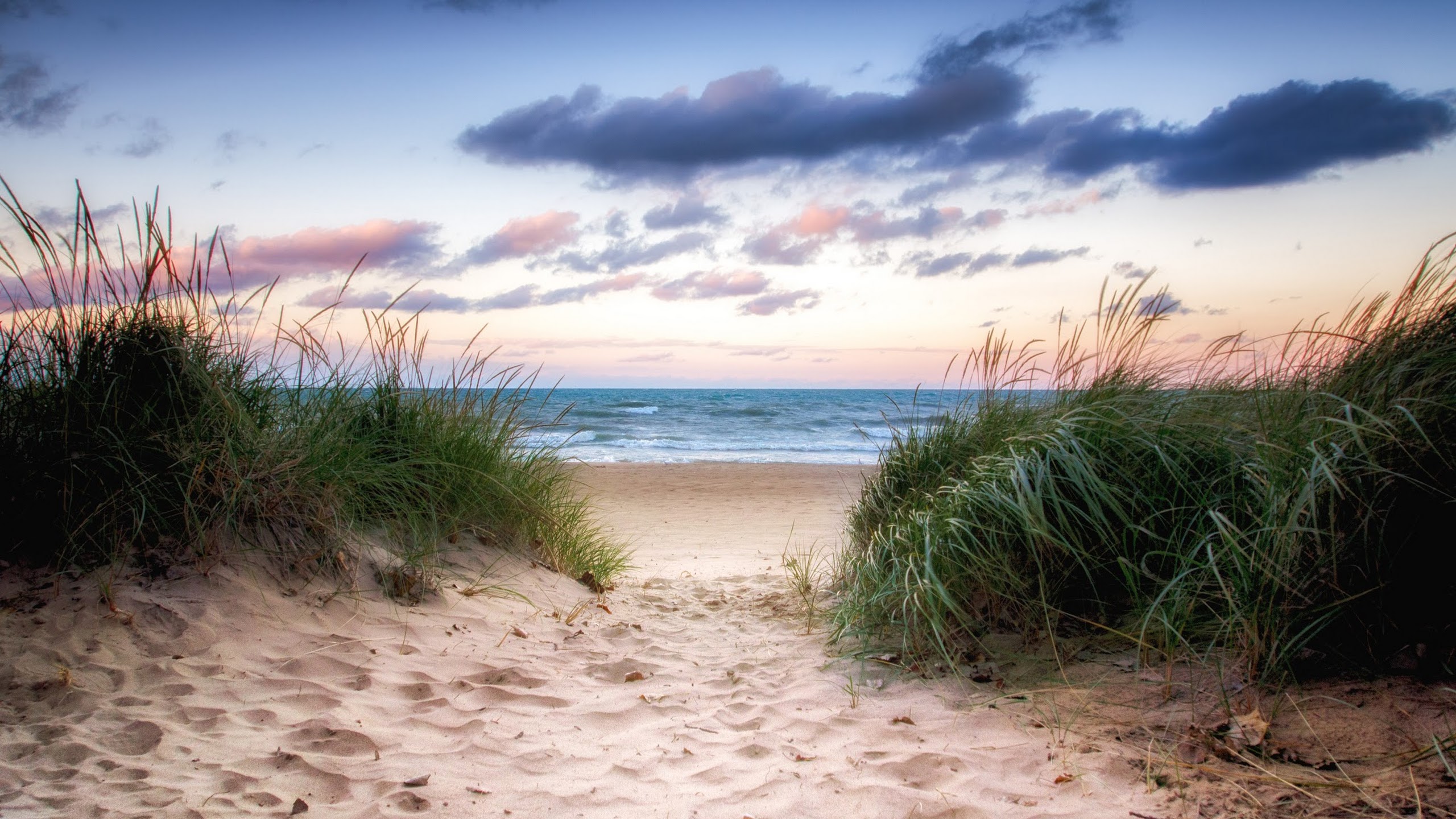 Free download wallpaper Grass, Sea, Beach, Sand, Horizon, Ocean, Earth, Path on your PC desktop