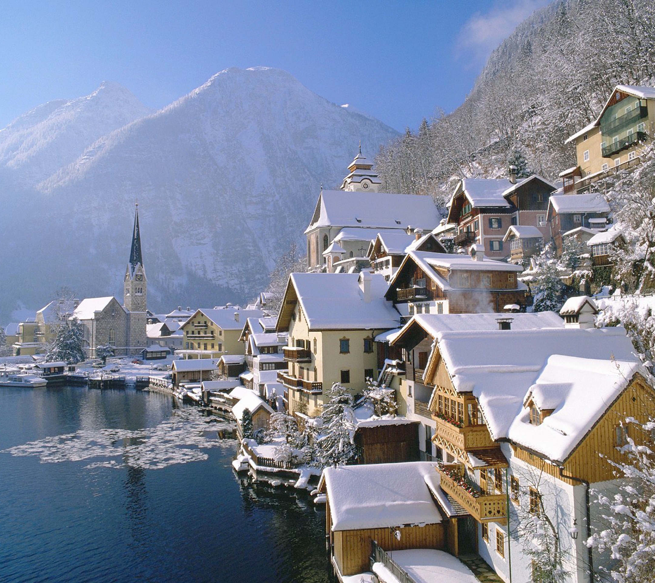 Download mobile wallpaper Winter, Snow, Town, Man Made, Towns for free.