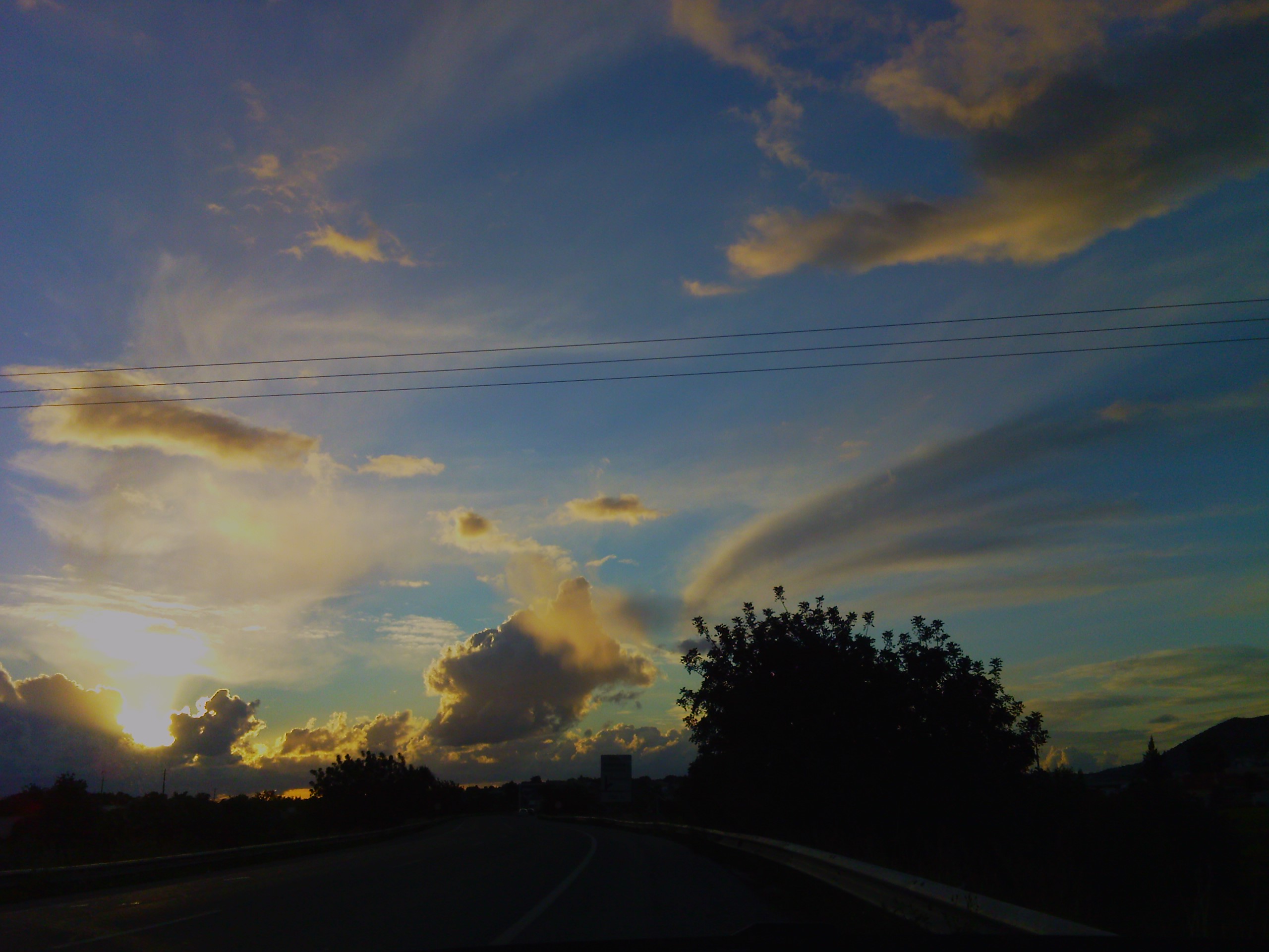 earth, sunset, cloud, highway