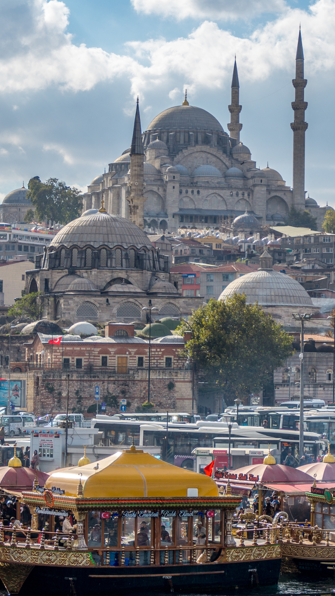 Descarga gratuita de fondo de pantalla para móvil de Paisaje Urbano, Barco, Pavo, Turquía, Mezquita, Estanbul, Estambul, Religioso, Mezquita De Süleymaniye, Mezquitas.