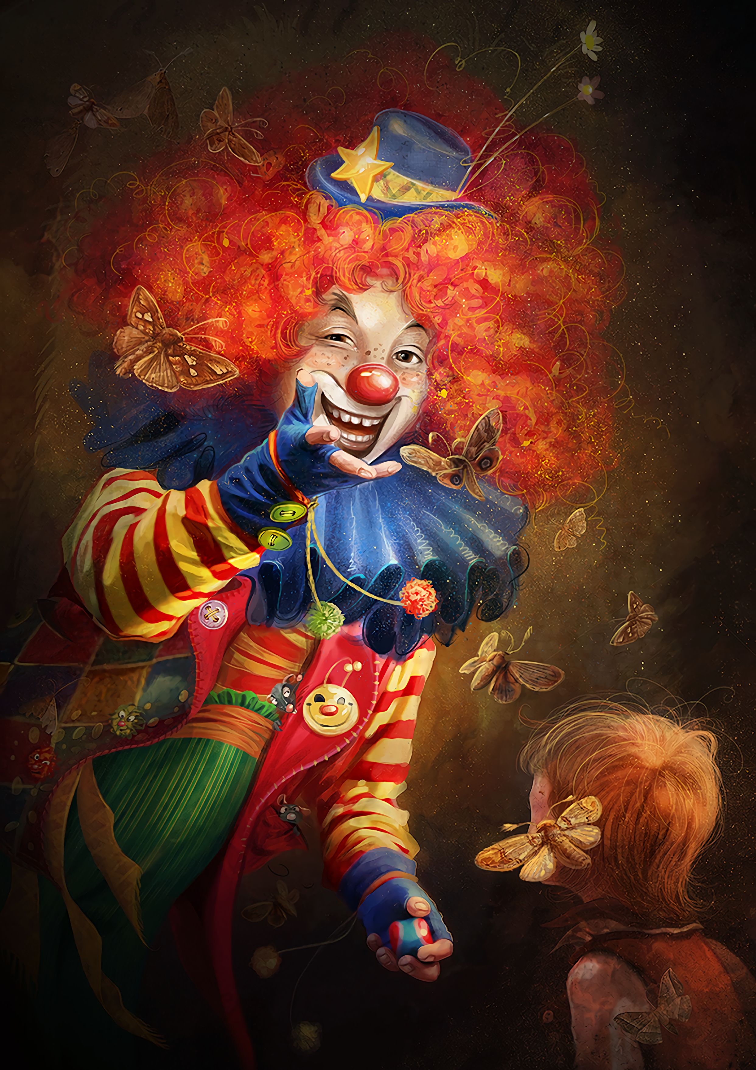 clown, emotions, art, smile, makeup, circus