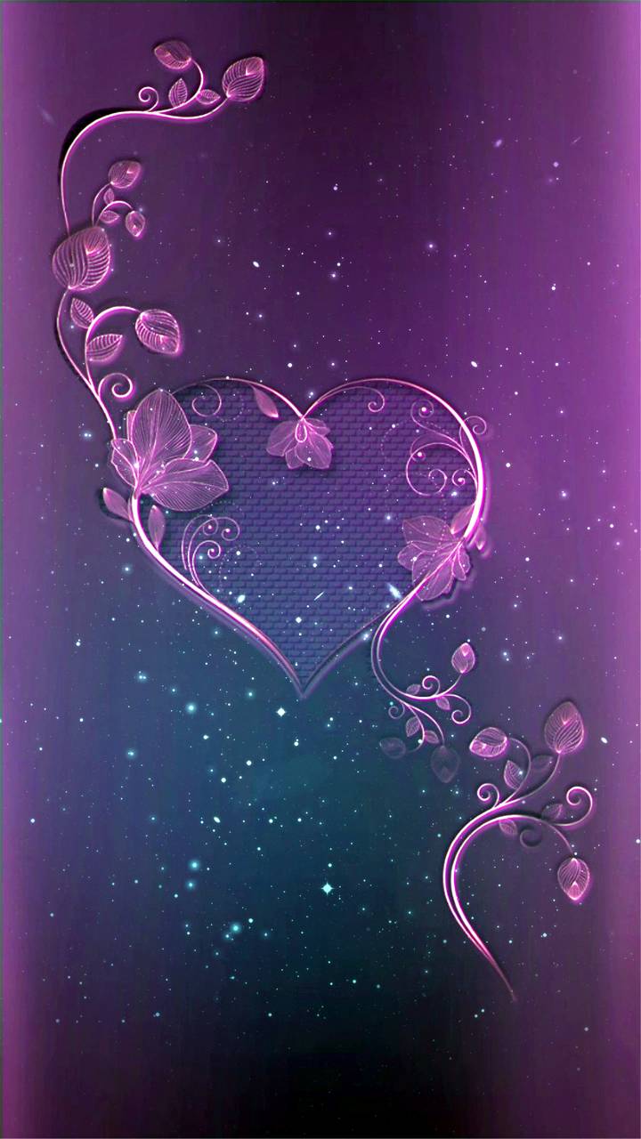 無料モバイル壁紙葉, 紫の, 芸術的, 心臓をダウンロードします。