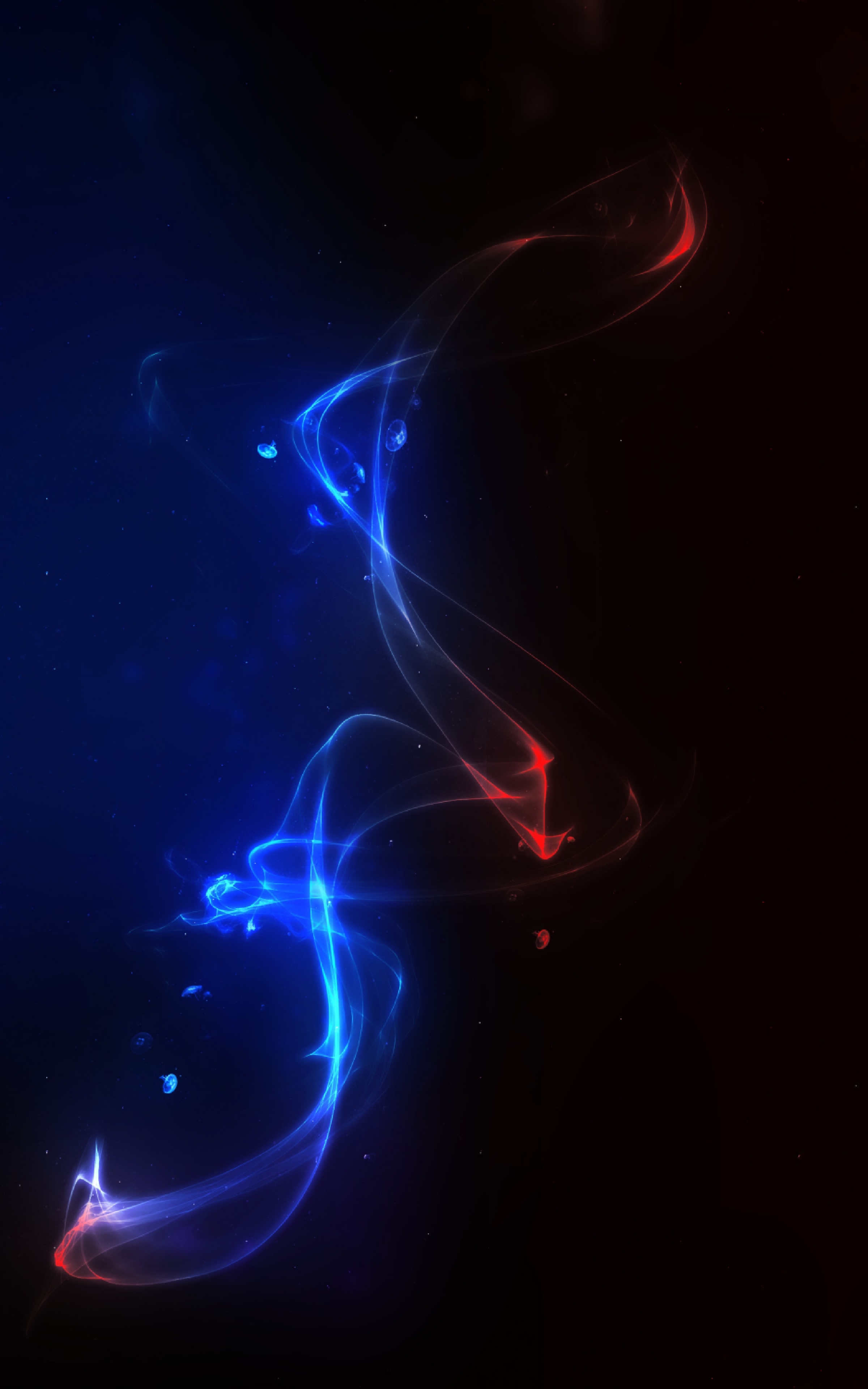 glow, energy, abstract, blue, red Panoramic Wallpaper