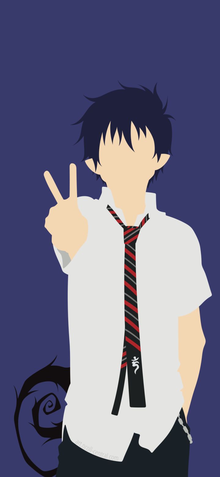 Download mobile wallpaper Anime, Tie, Minimalist, Blue Exorcist, Rin Okumura, Ao No Exorcist for free.