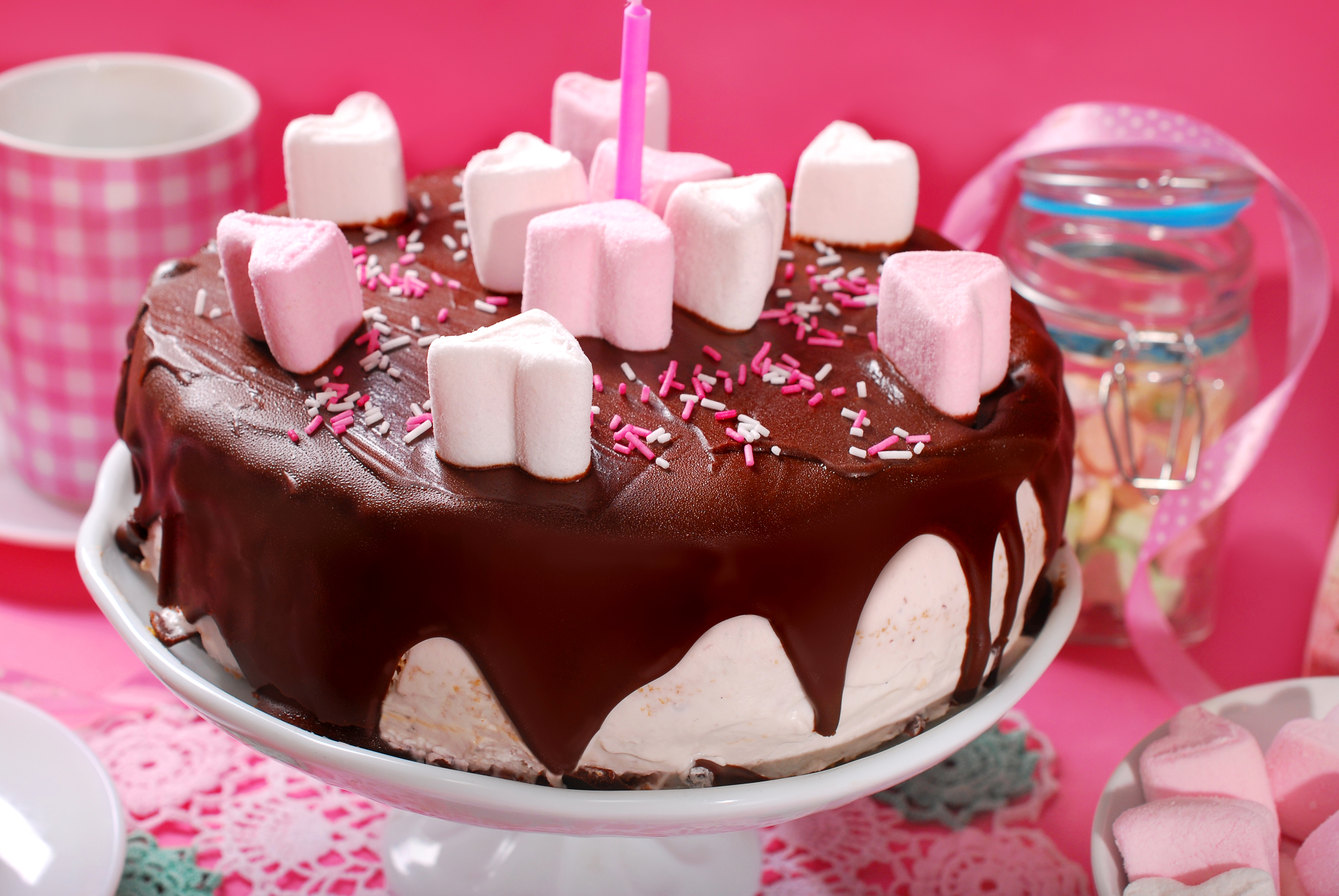 food, cake, chocolate, marshmallow HD wallpaper
