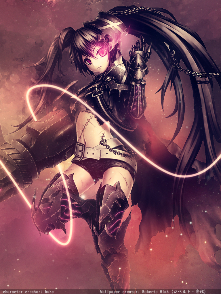 Handy-Wallpaper Animes, Burakku Rokku Shuta, Schwarzes Haar, Twintails, Wahnsinniger Black Rock Shooter kostenlos herunterladen.