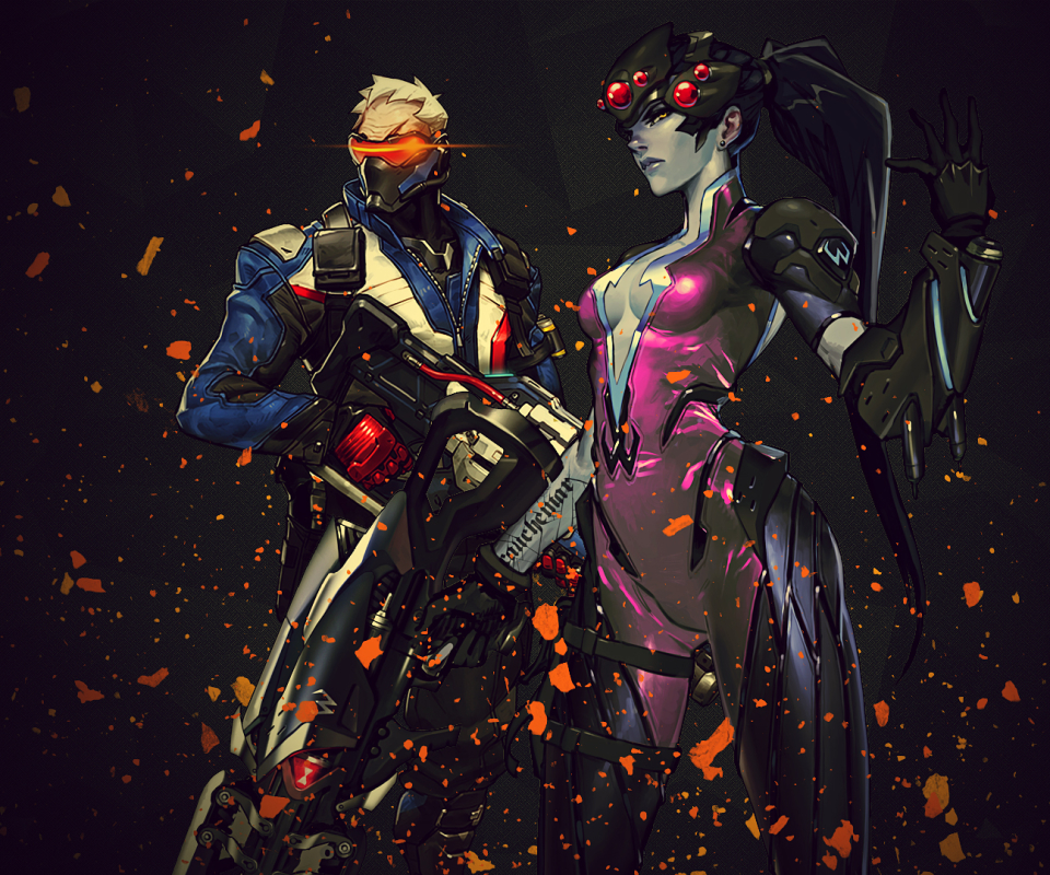 Free download wallpaper Overwatch, Video Game, Widowmaker (Overwatch), Soldier: 76 (Overwatch) on your PC desktop