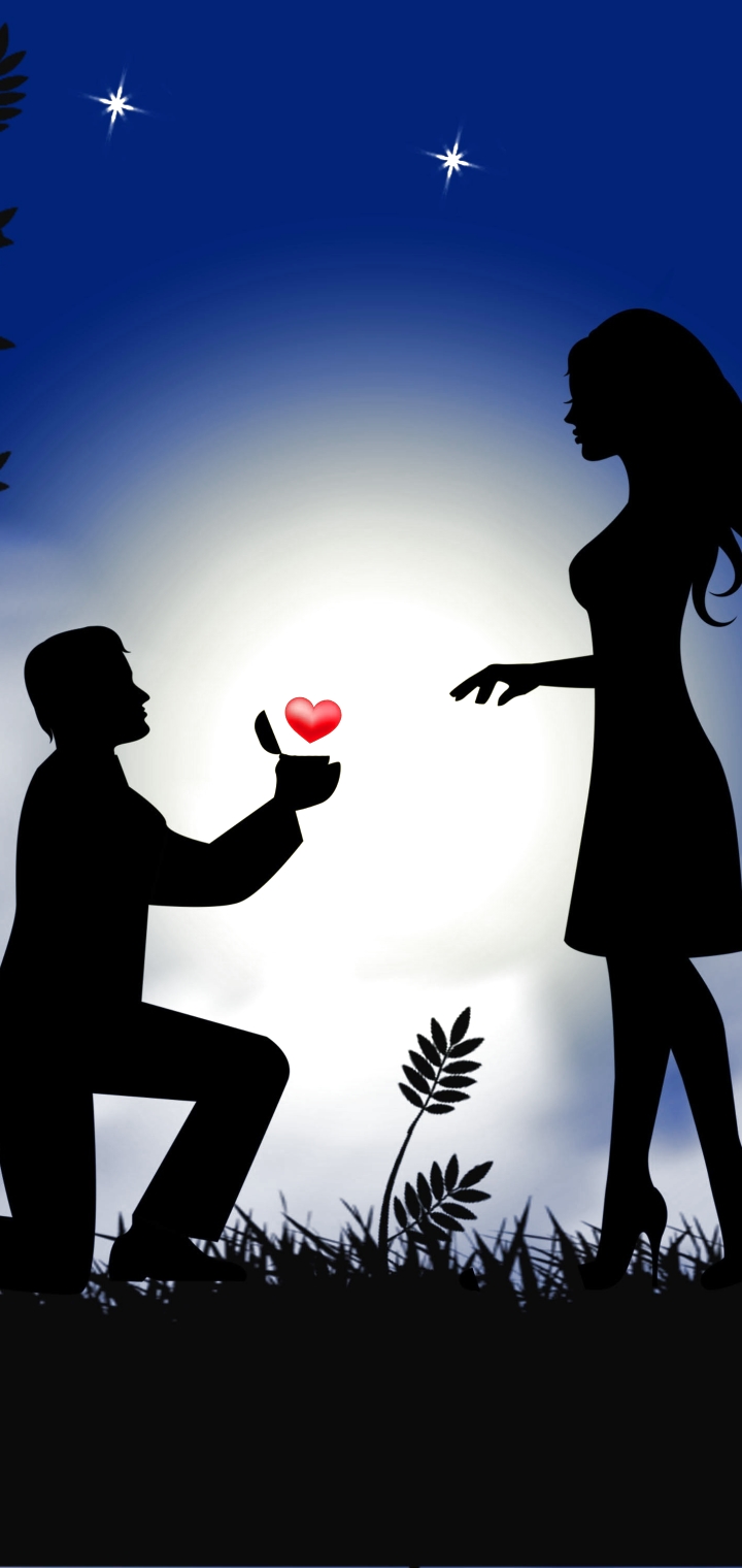 Download mobile wallpaper People, Love, Silhouette, Couple, Artistic, Romantic for free.