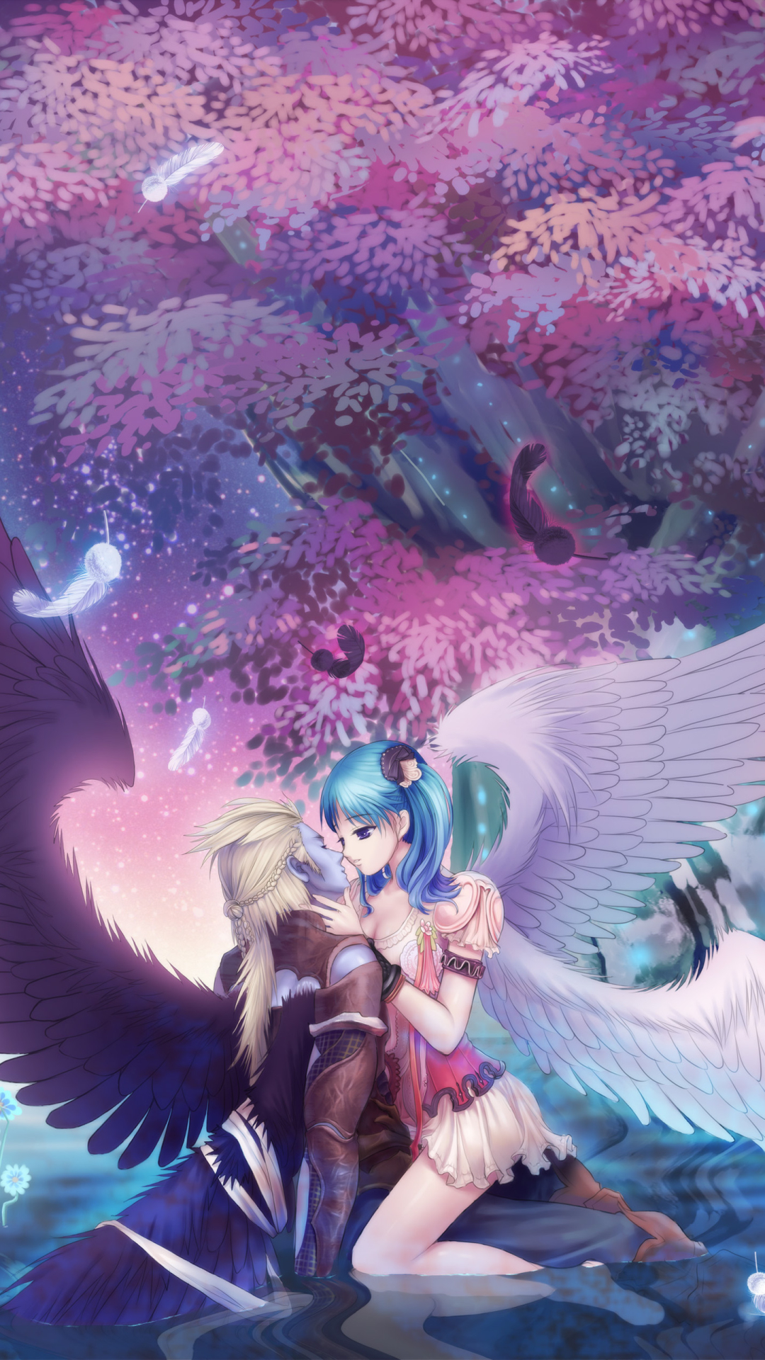 Download mobile wallpaper Fantasy, Love, Couple, Wings, Angel, Romantic, Video Game, Aion: Tower Of Eternity for free.
