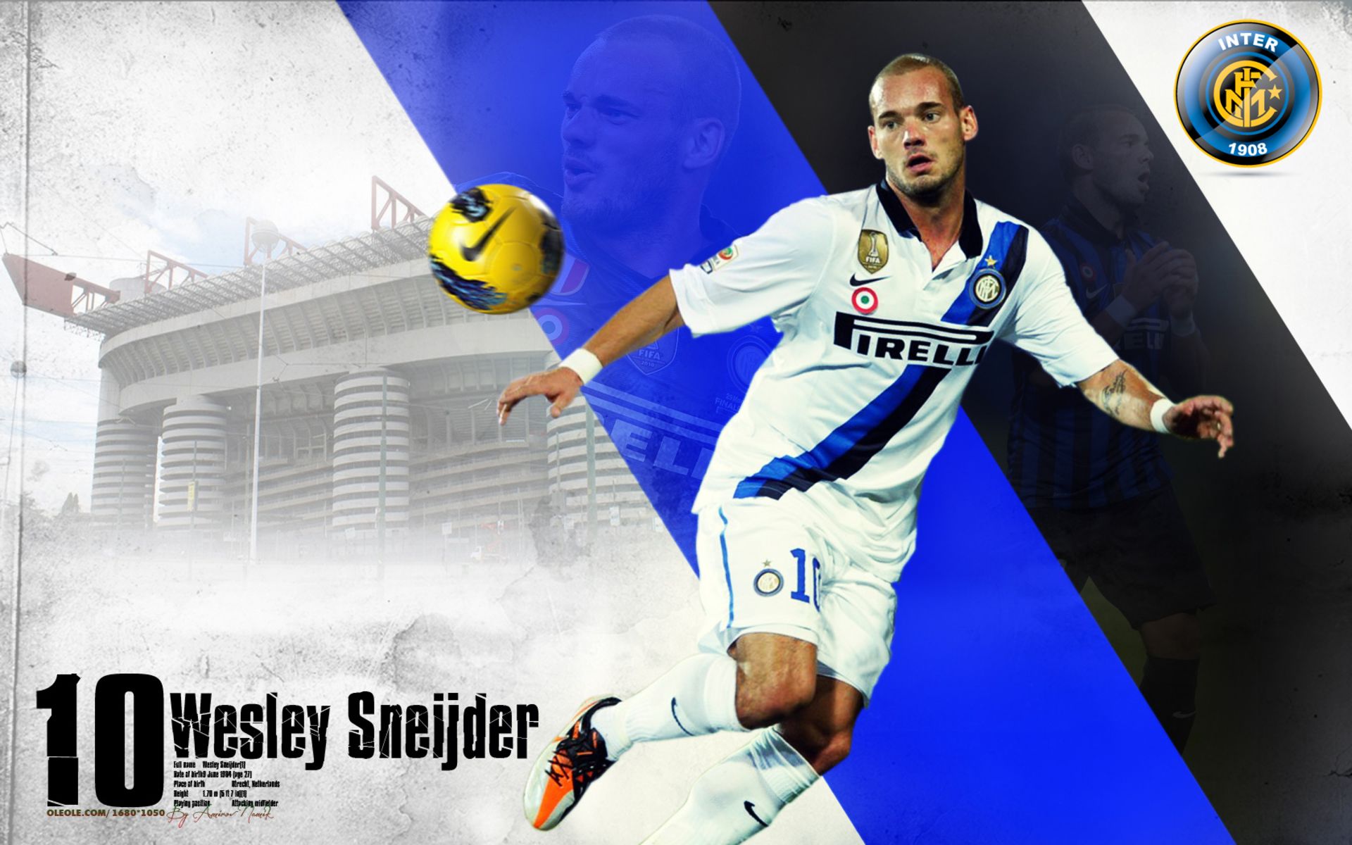 Descarga gratuita de fondo de pantalla para móvil de Fútbol, Deporte, Inter De Milán, Wesley Sneijder.