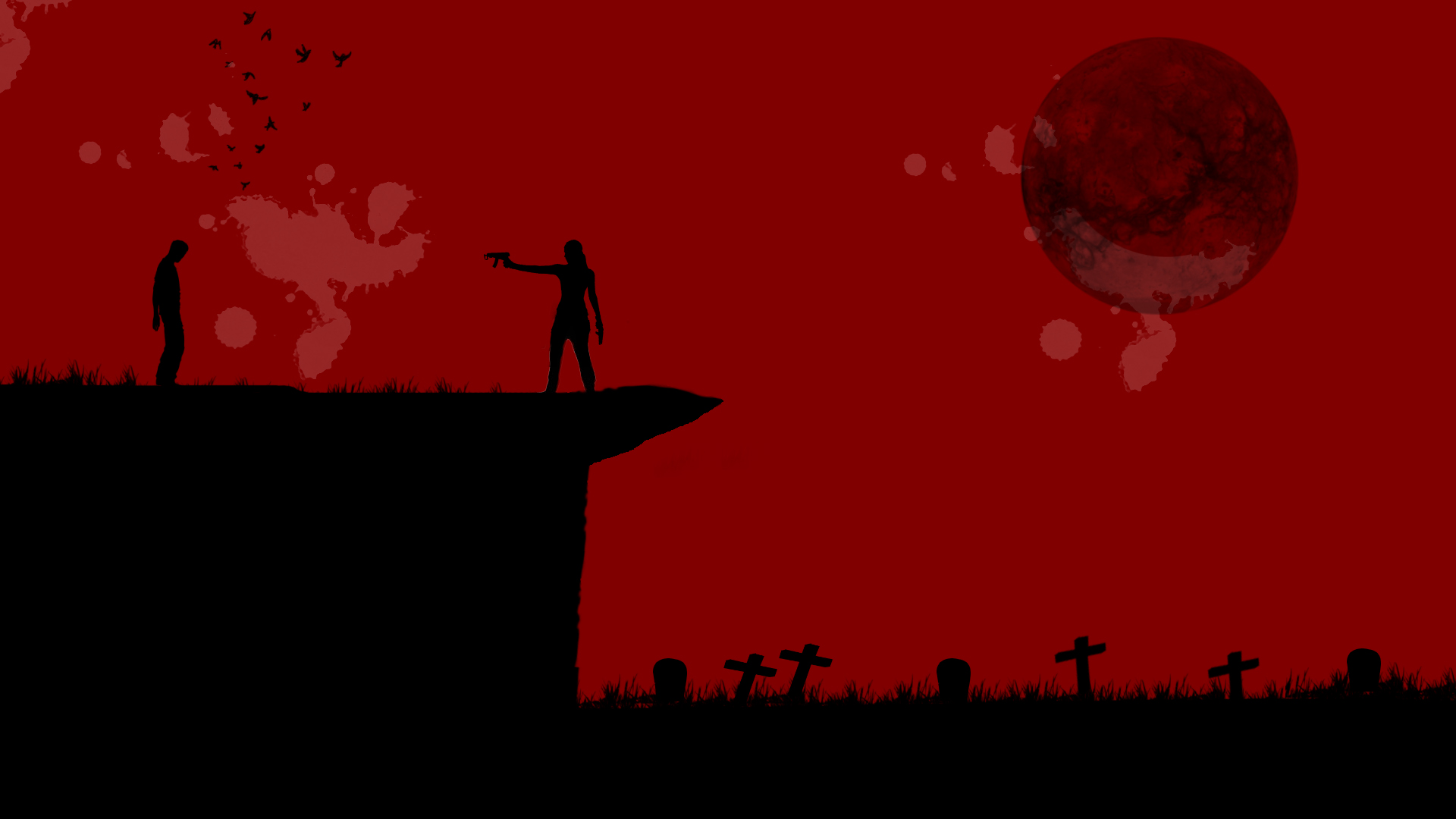 Free download wallpaper Blood, Dark, Forest, Zombie on your PC desktop