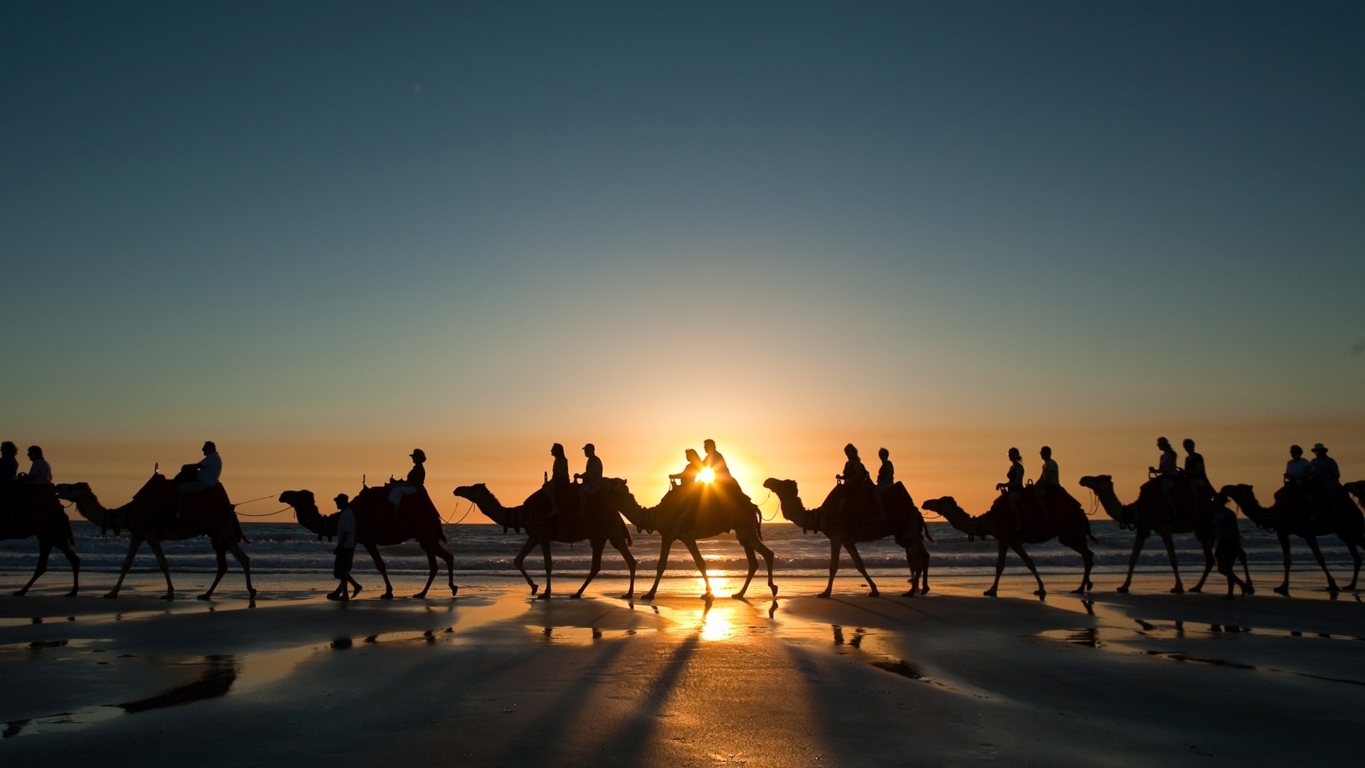 1460594 descargar imagen fotografía, caravana, playa, caravana de camellos, camello, gente, silueta: fondos de pantalla y protectores de pantalla gratis