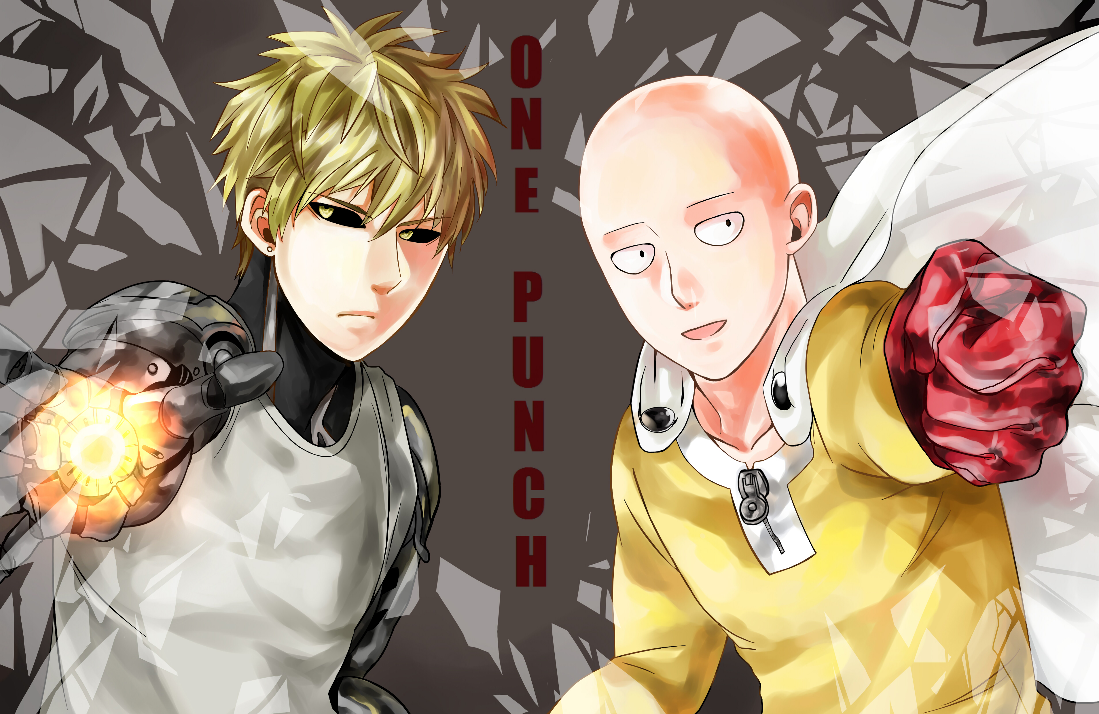 Handy-Wallpaper Animes, Saitama (One Punch Man), One Punch Man, Genos (One Punch Man) kostenlos herunterladen.