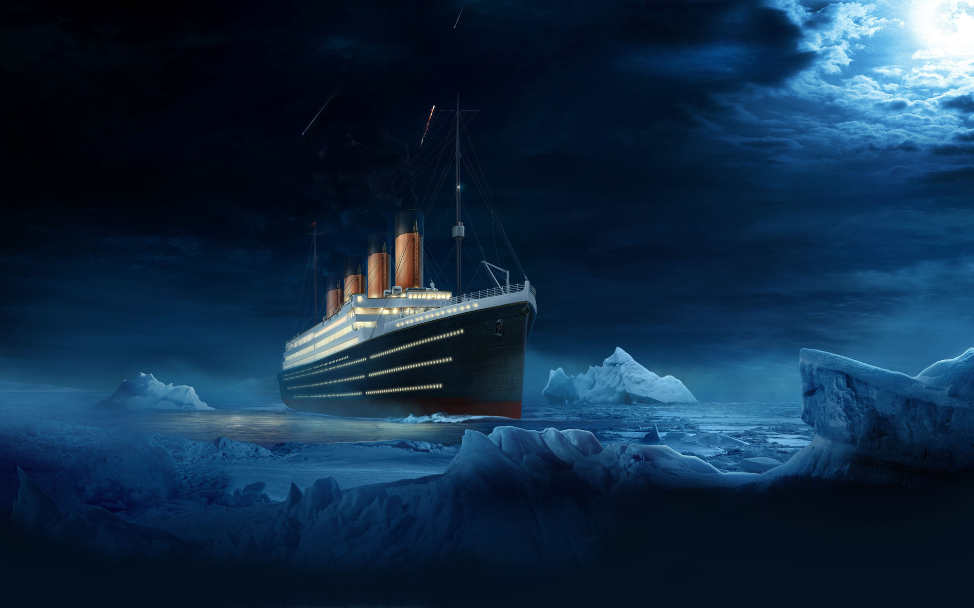 1920x1080 Background ships, transport, sea, ice, pictures, black