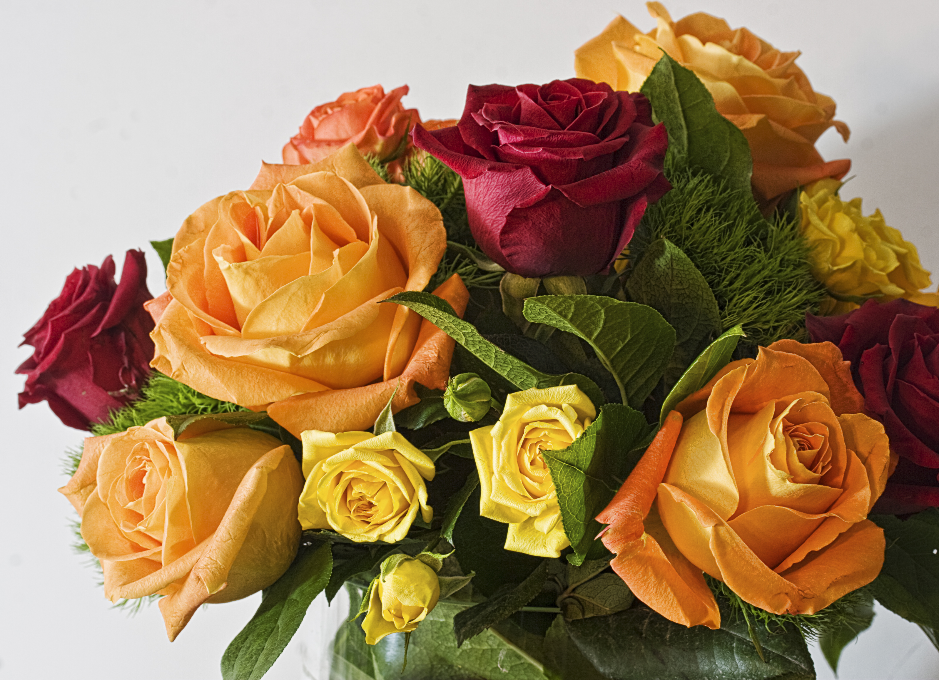 Завантажити шпалери безкоштовно Квітка, Роза, Букет, Барвистий, Жовта Квітка, Червона Квітка, Створено Людиною картинка на робочий стіл ПК