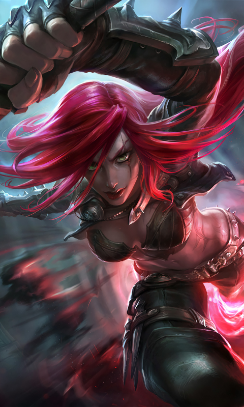 Descarga gratuita de fondo de pantalla para móvil de League Of Legends, Videojuego, Cabello Rojo, Katarina (Liga De Leyendas).