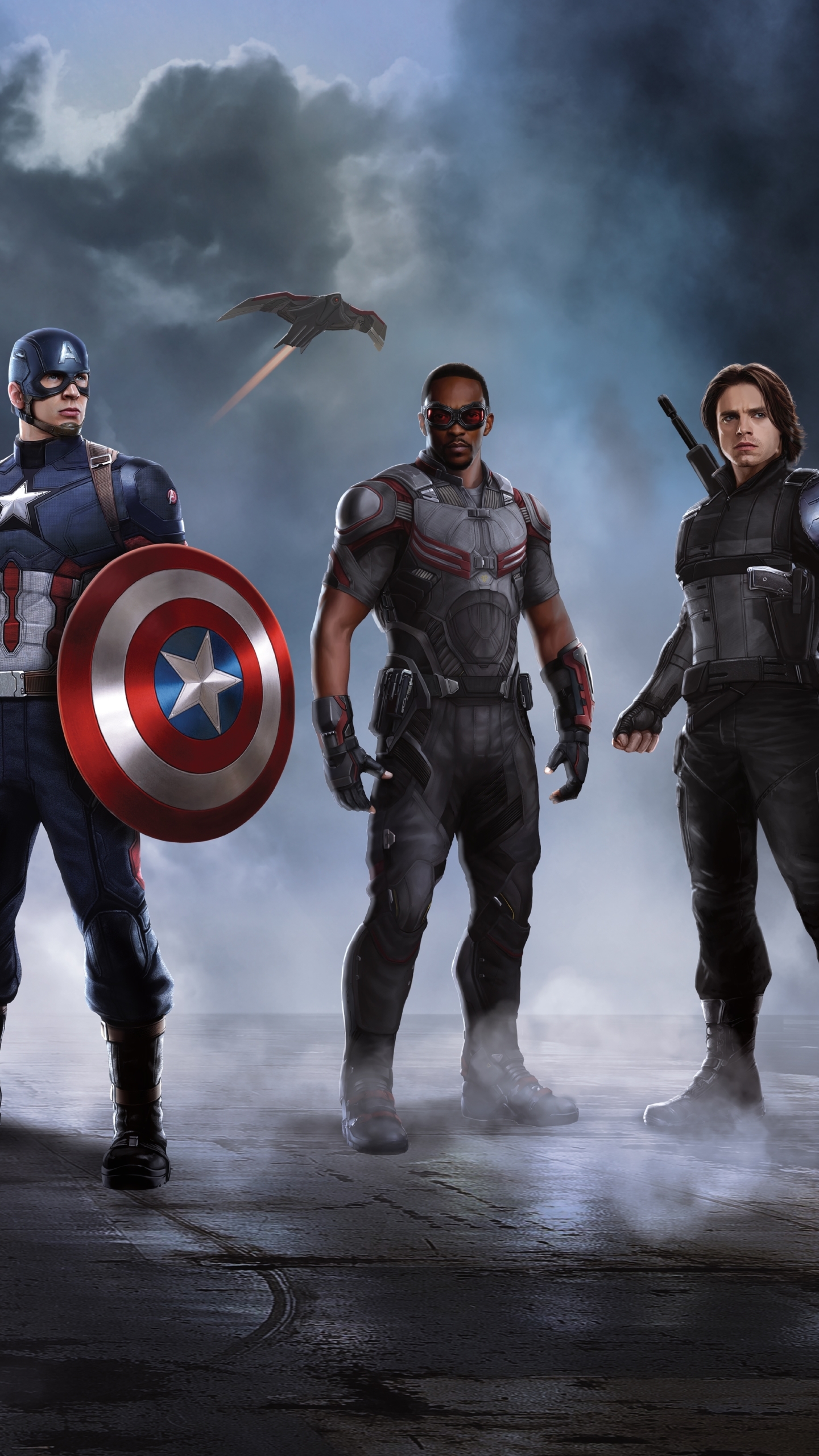 Download mobile wallpaper Captain America, Movie, Falcon (Marvel Comics), Steve Rogers, Winter Soldier, Bucky Barnes, Captain America: Civil War, Sam Wilson for free.