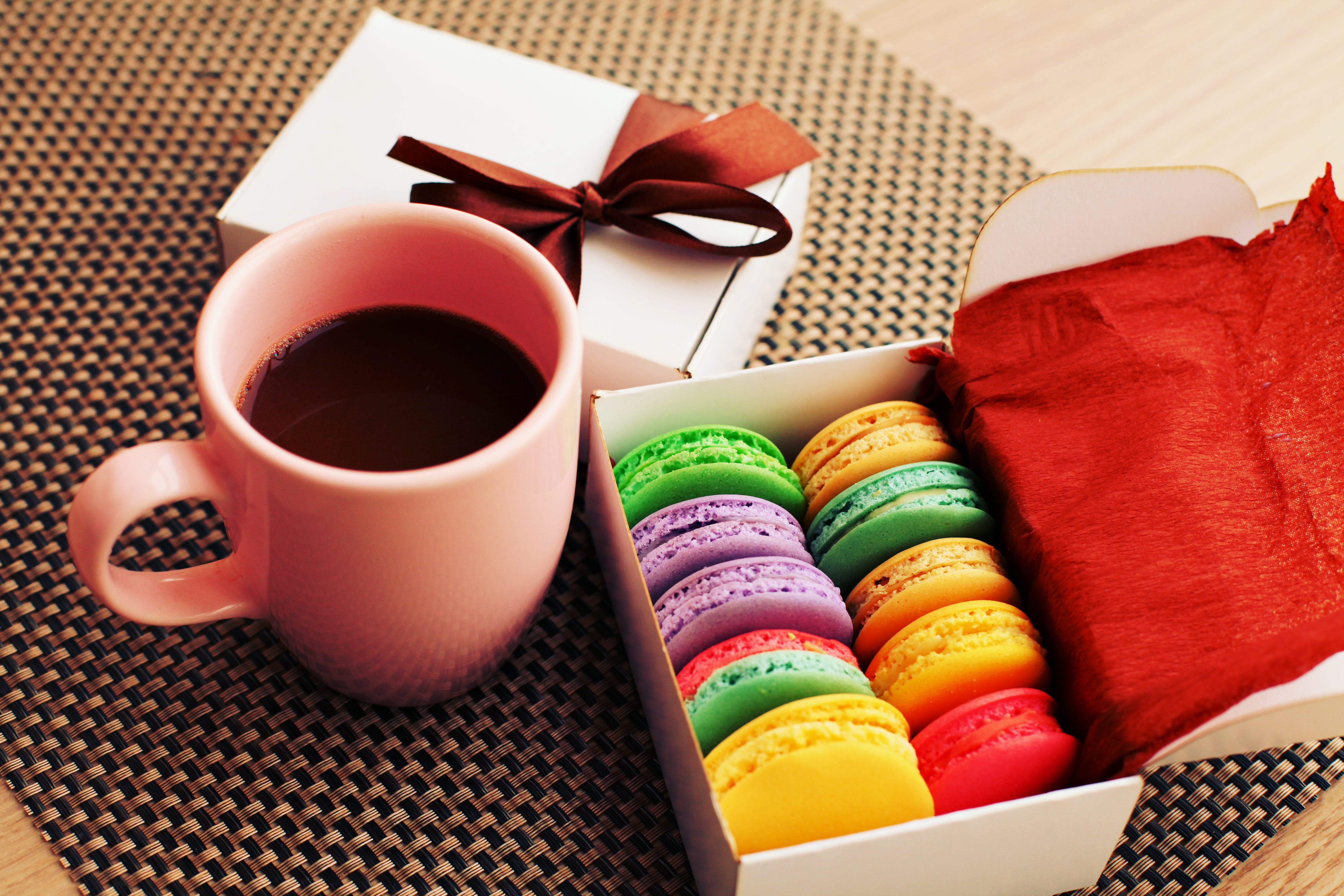 Free download wallpaper Food, Dessert, Coffee, Cup, Colorful, Sweets, Macaron on your PC desktop