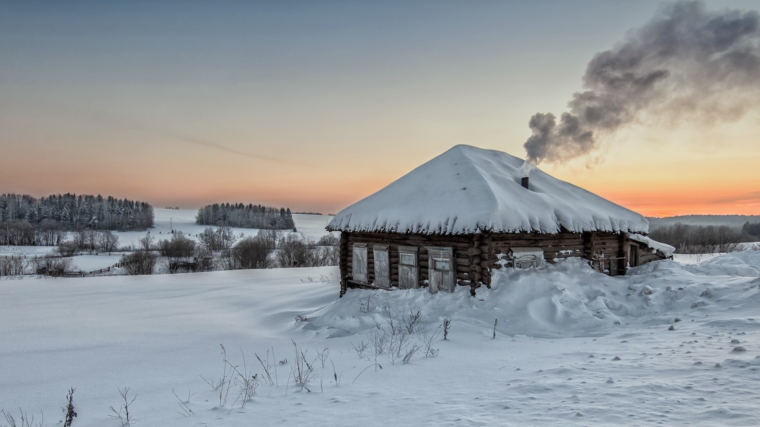 Download mobile wallpaper Landscape, Winter, House, Cabin, Man Made for free.