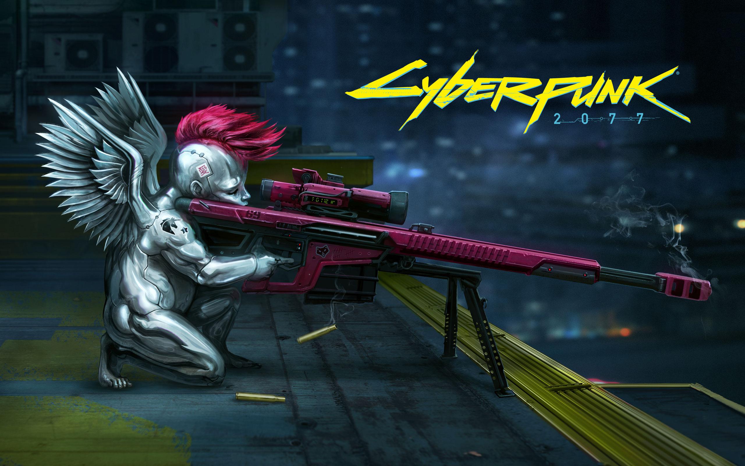 Download mobile wallpaper Weapon, Angel, Video Game, Sniper, Cyberpunk 2077 for free.