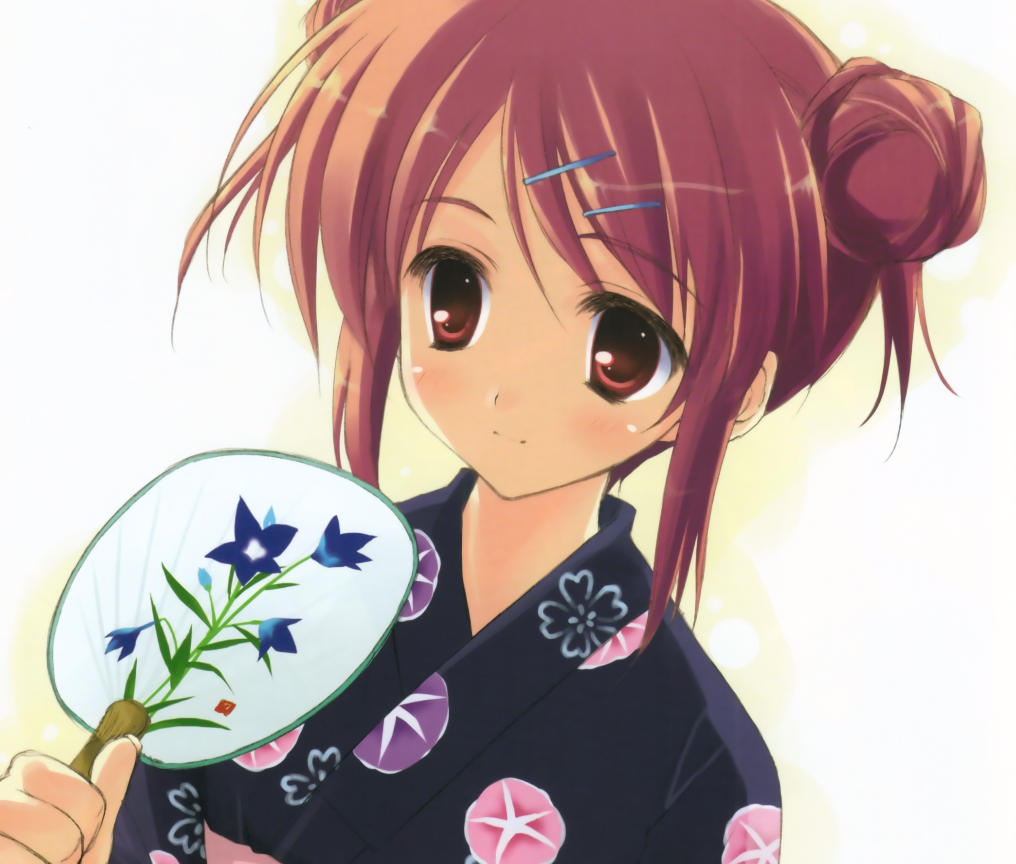 Laden Sie das Fan, Original, Animes, Braune Haare, Yukata-Bild kostenlos auf Ihren PC-Desktop herunter