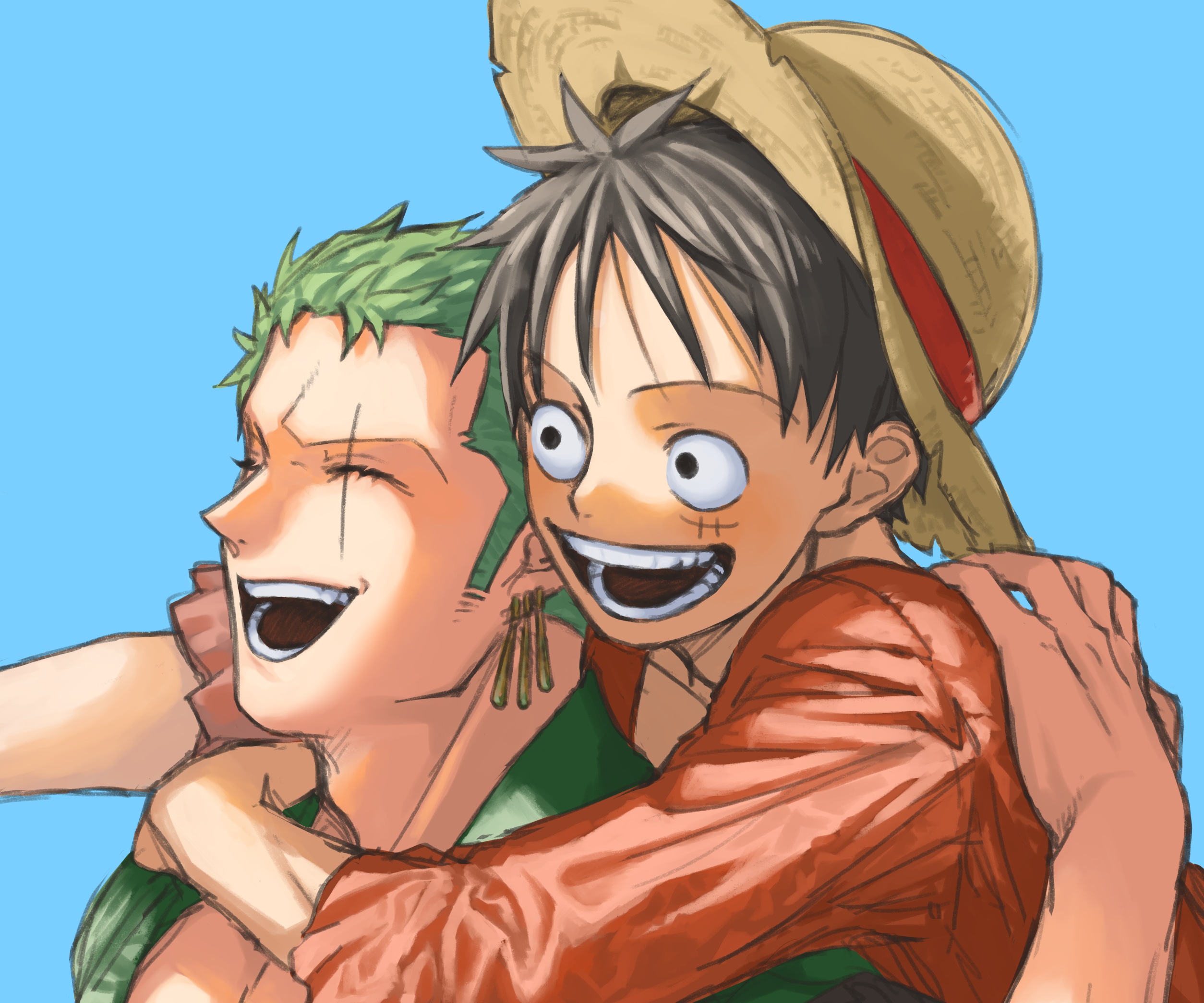 Download mobile wallpaper Anime, One Piece, Roronoa Zoro, Monkey D Luffy, One Piece: Two Years Later for free.