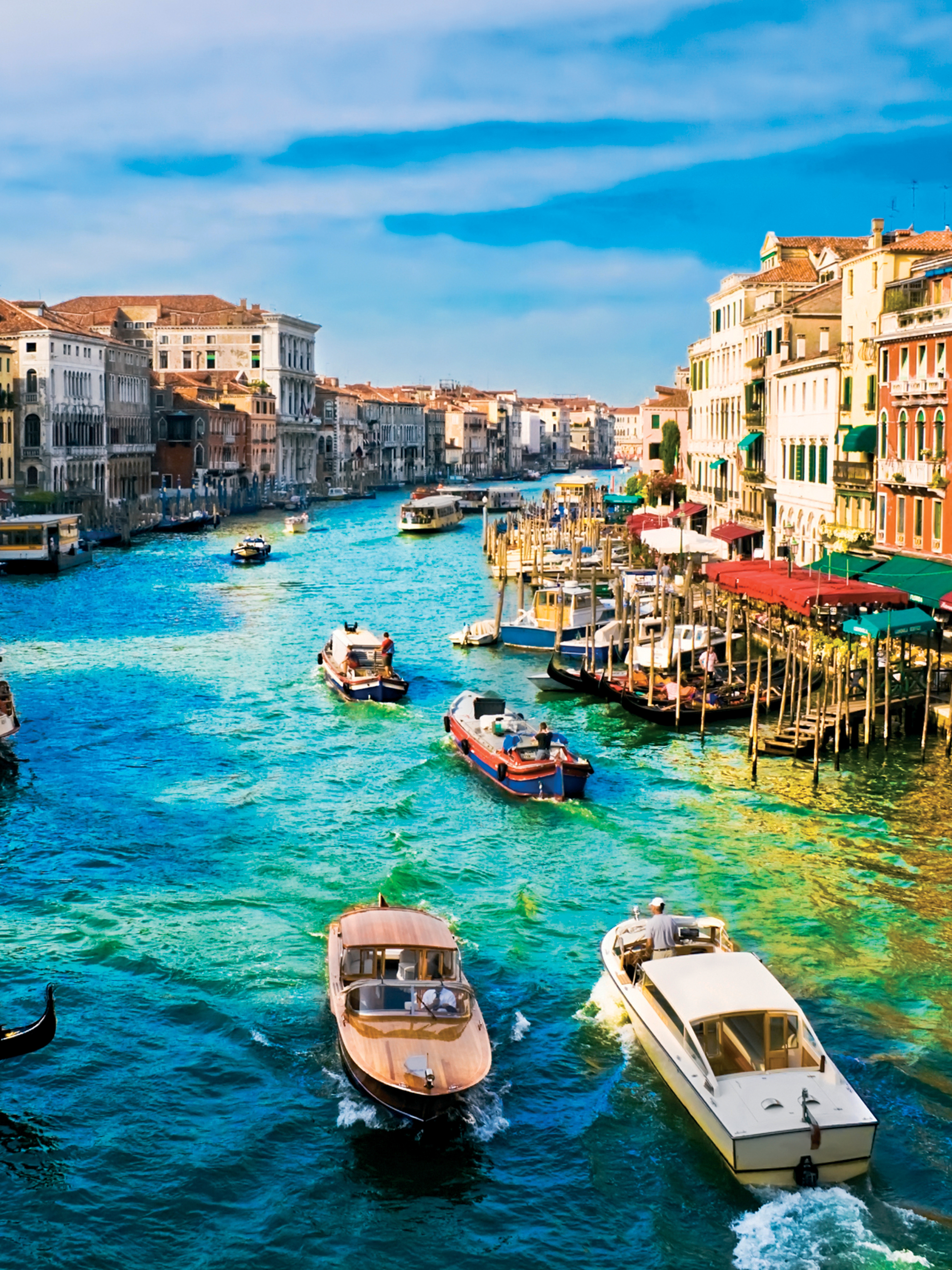 Скачать обои бесплатно Города, Италия, Венеция, Лодка, Канал, Сделано Человеком, Большой Канал картинка на рабочий стол ПК