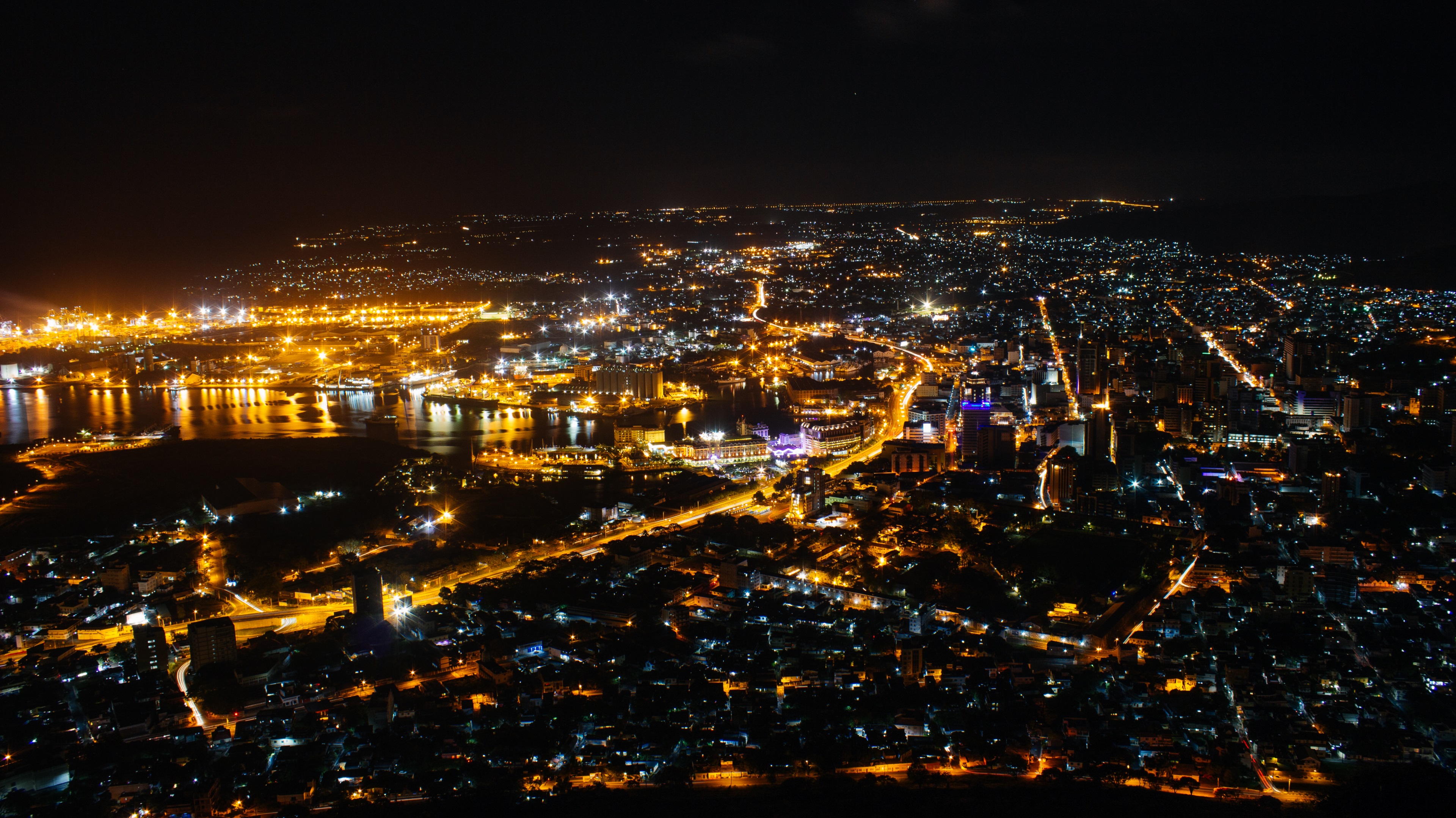 Free download wallpaper Cities, Night, Man Made, Port Louis on your PC desktop