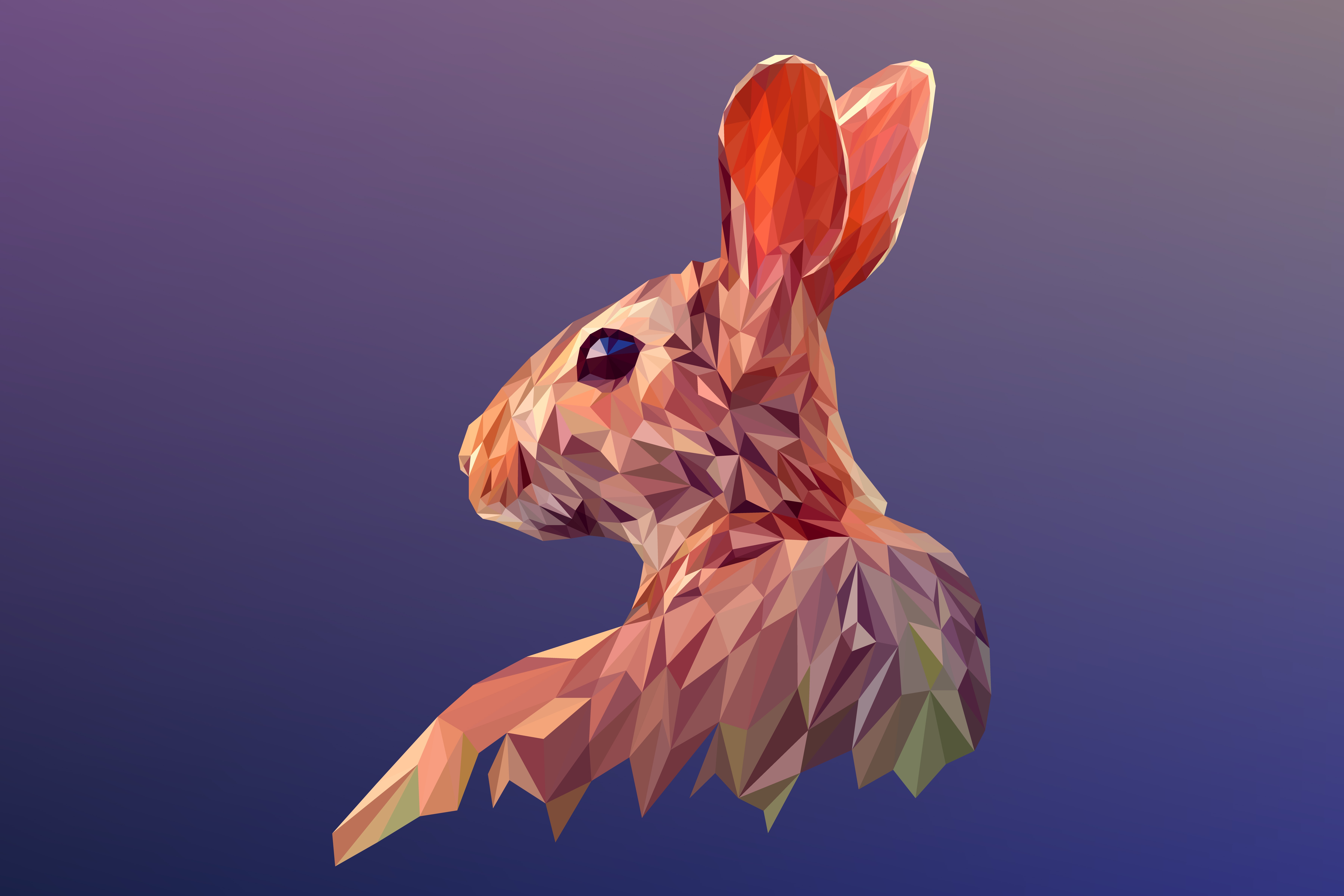 Free download wallpaper Abstract, Rabbit, Facets, Polygon, Low Poly on your PC desktop