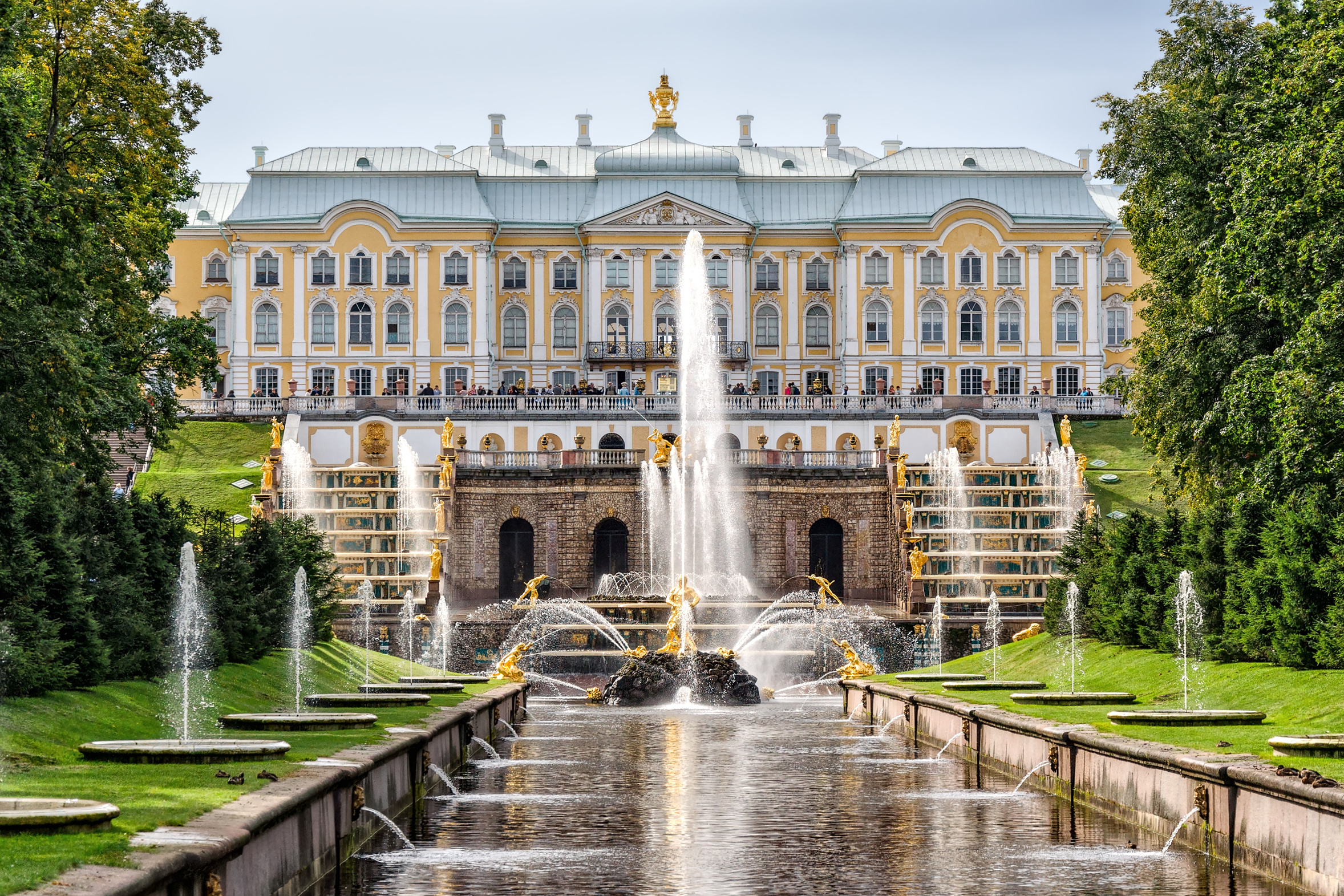 palace, saint petersburg, man made, fountain, petergof palace, russia, palaces