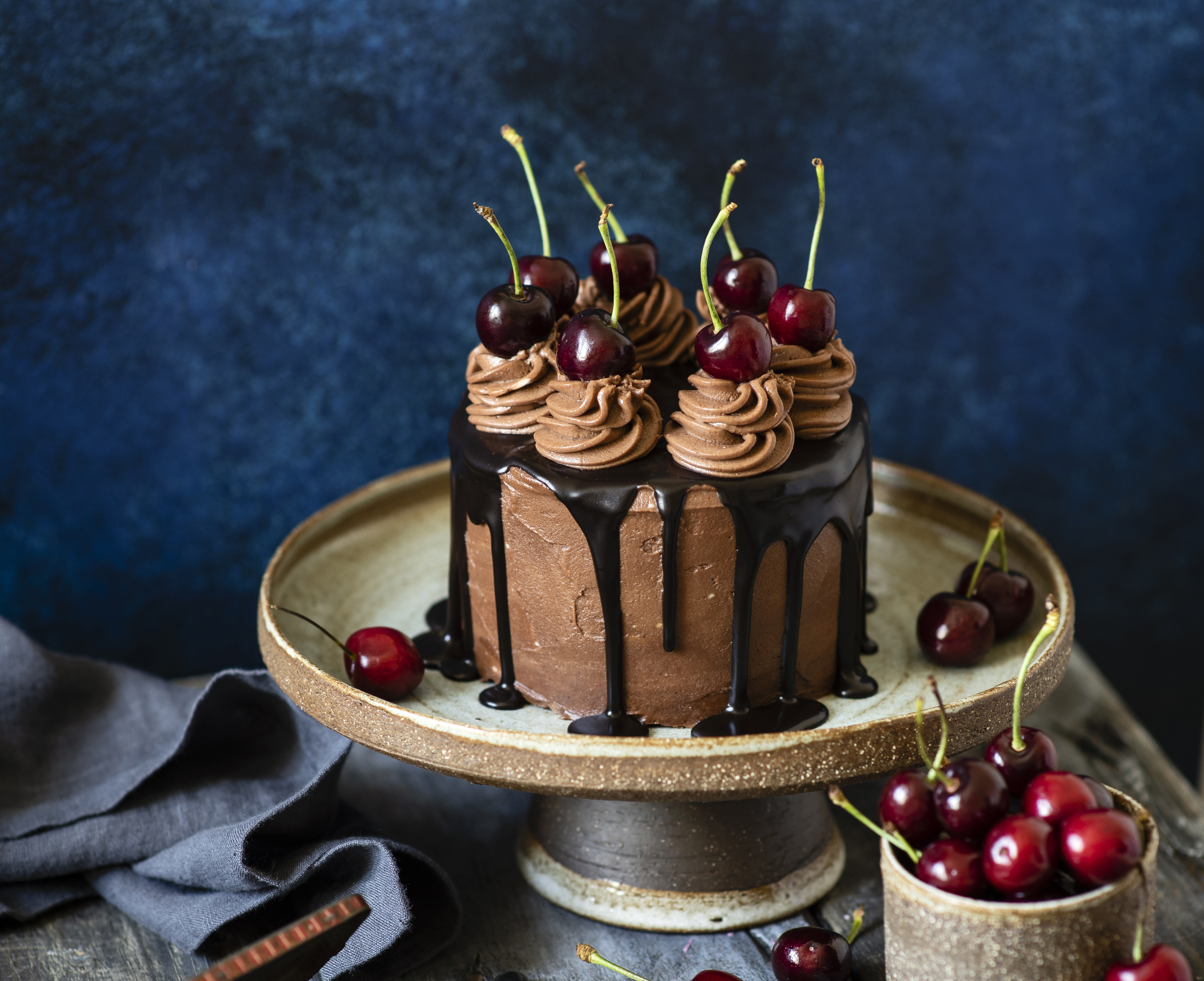 Download mobile wallpaper Food, Cherry, Dessert, Chocolate, Cake, Fruit for free.