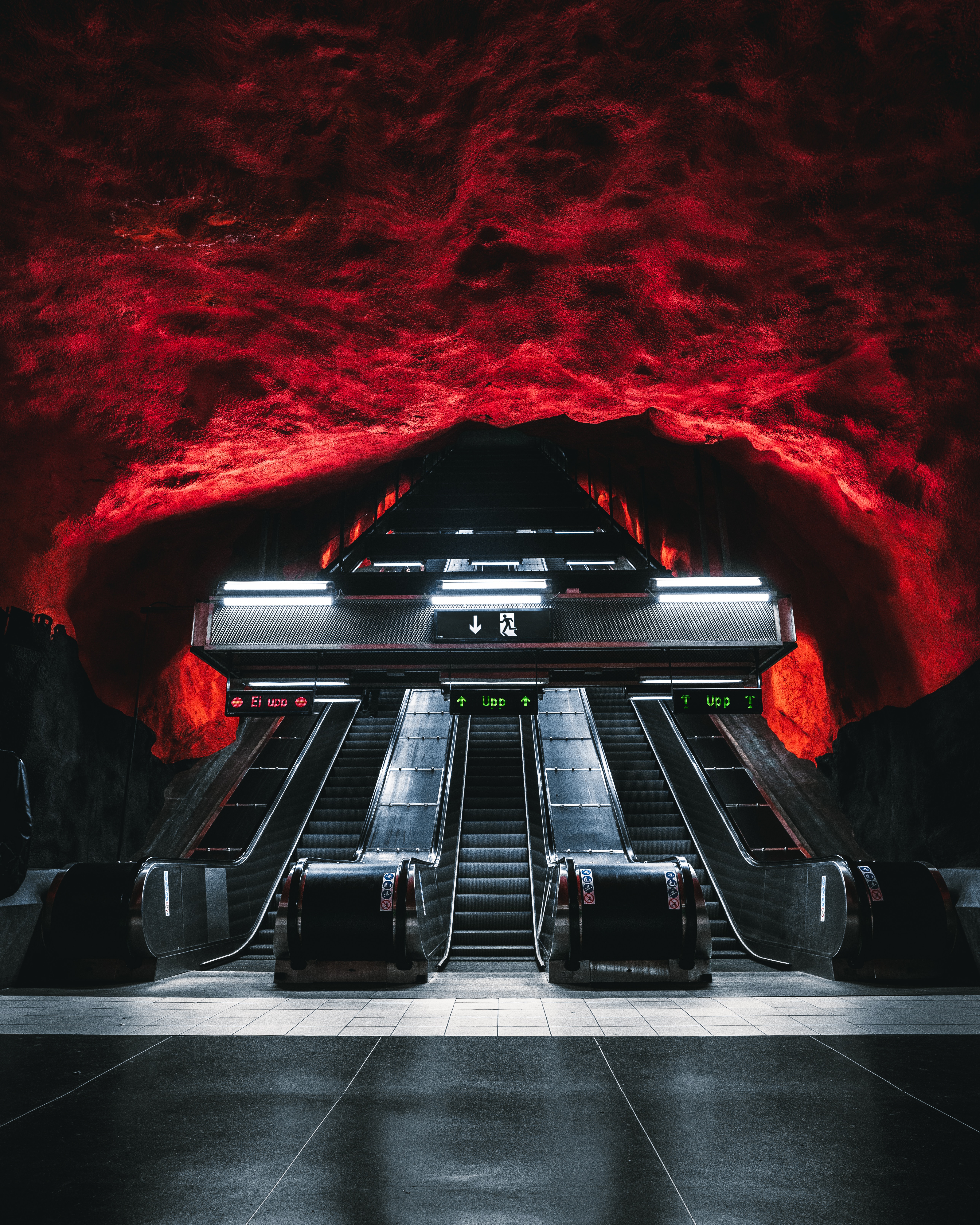 tunnel, dark, miscellanea, miscellaneous, underground, metro, subway, escalator