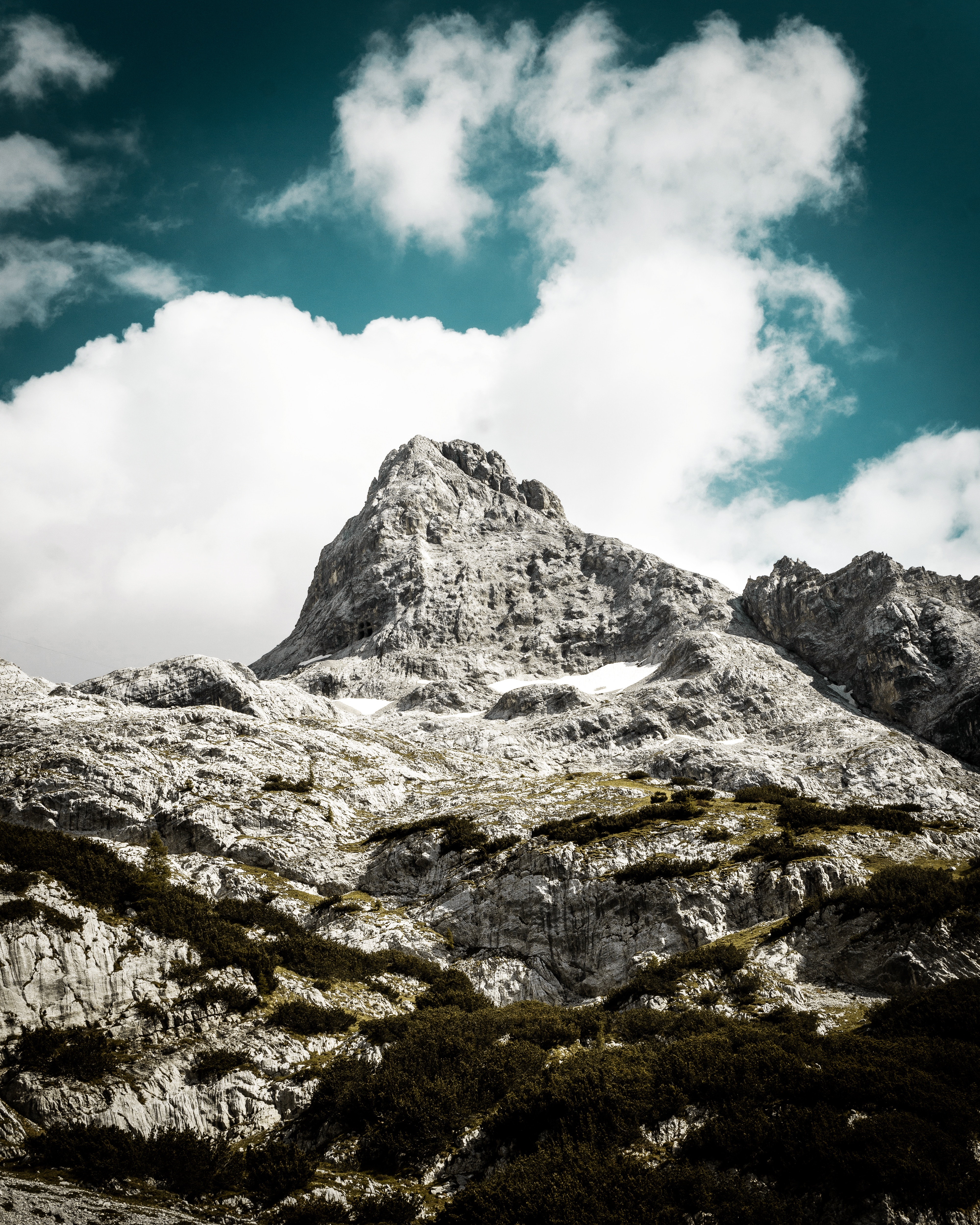 Free download wallpaper Stones, Sky, Mountain, Vertex, Nature, Clouds, Top on your PC desktop