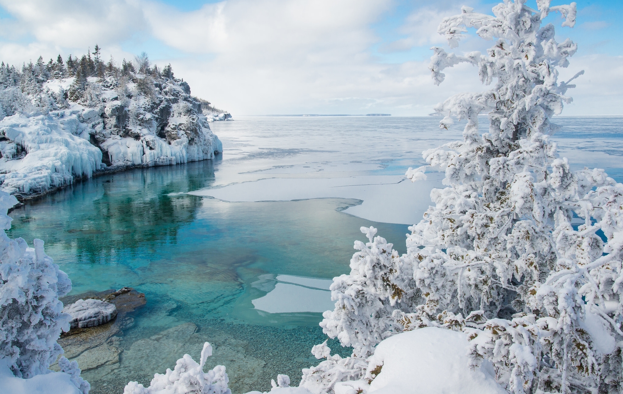 Free download wallpaper Winter, Nature, Ice, Snow, Horizon, Ocean, Earth on your PC desktop