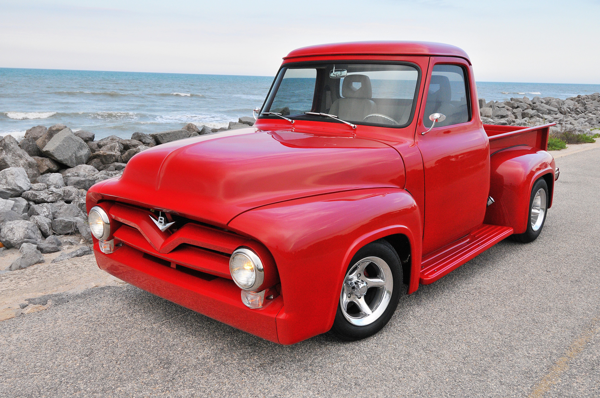 vehicles, ford f 100, 1955 ford f 100, hot rod, ford