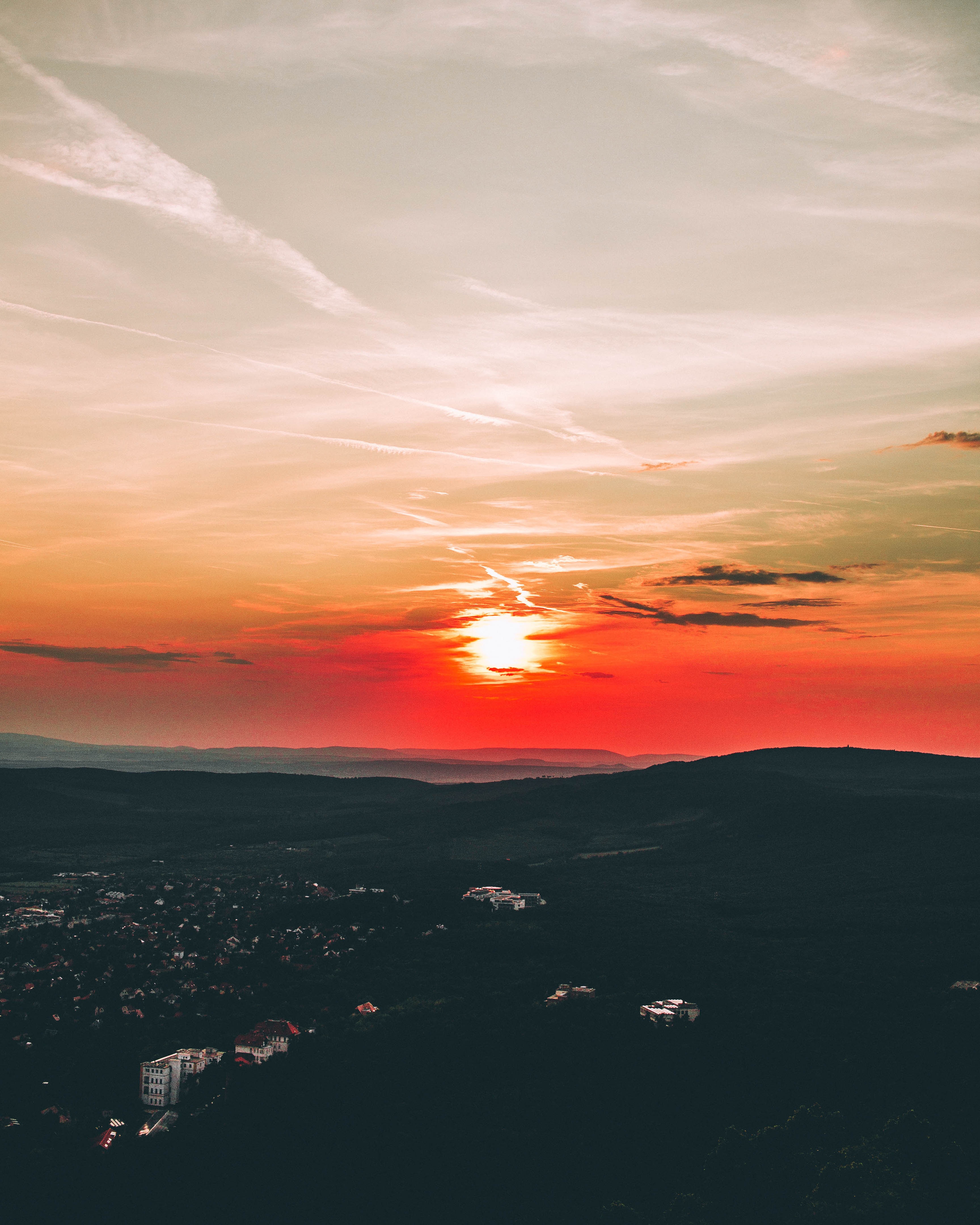 Laden Sie das Sunset, Ungarn, Budapest, Städte, Blick Von Oben-Bild kostenlos auf Ihren PC-Desktop herunter