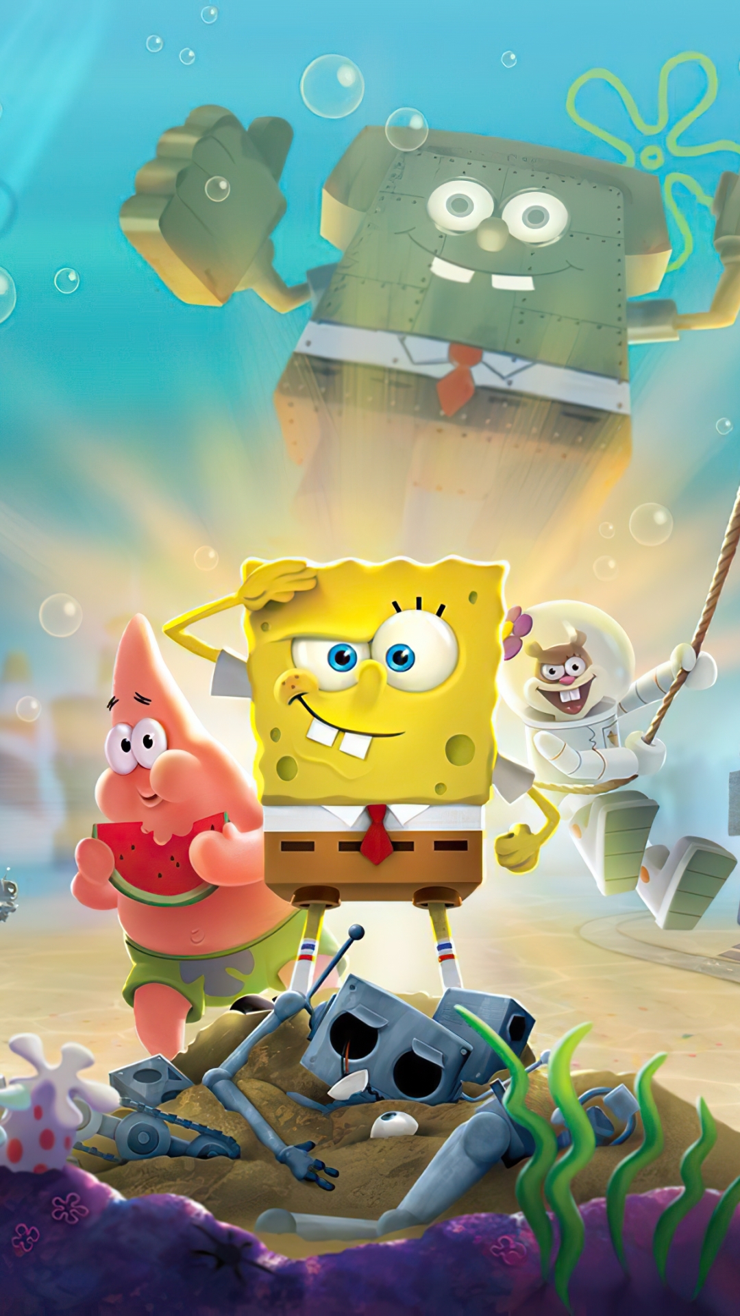 無料モバイル壁紙スポンジボブ, テレビゲーム, パトリックスター, Spongebob Squarepants: ビキニボトムの戦いをダウンロードします。