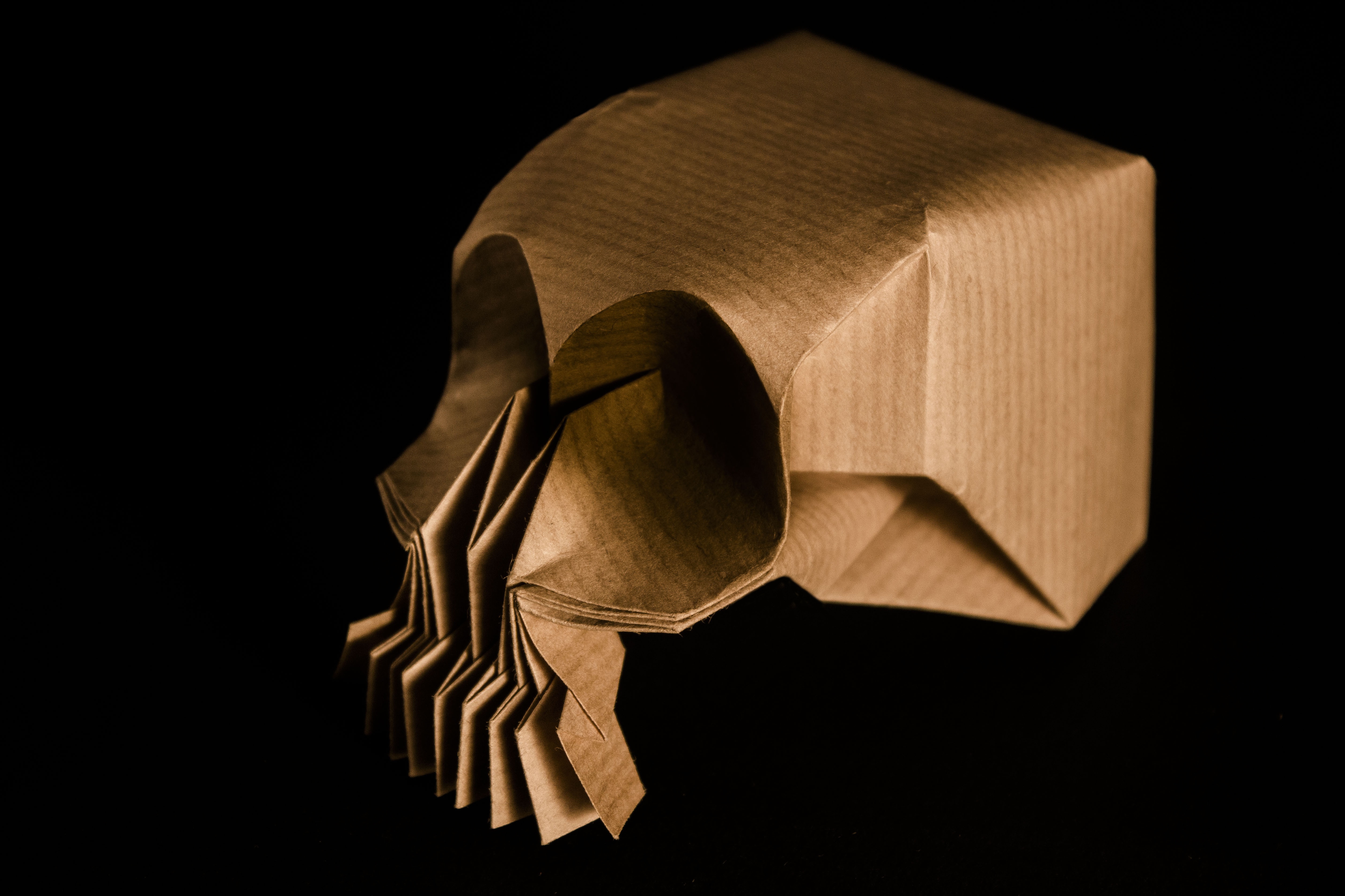 Download mobile wallpaper Skull, Origami, Man Made for free.