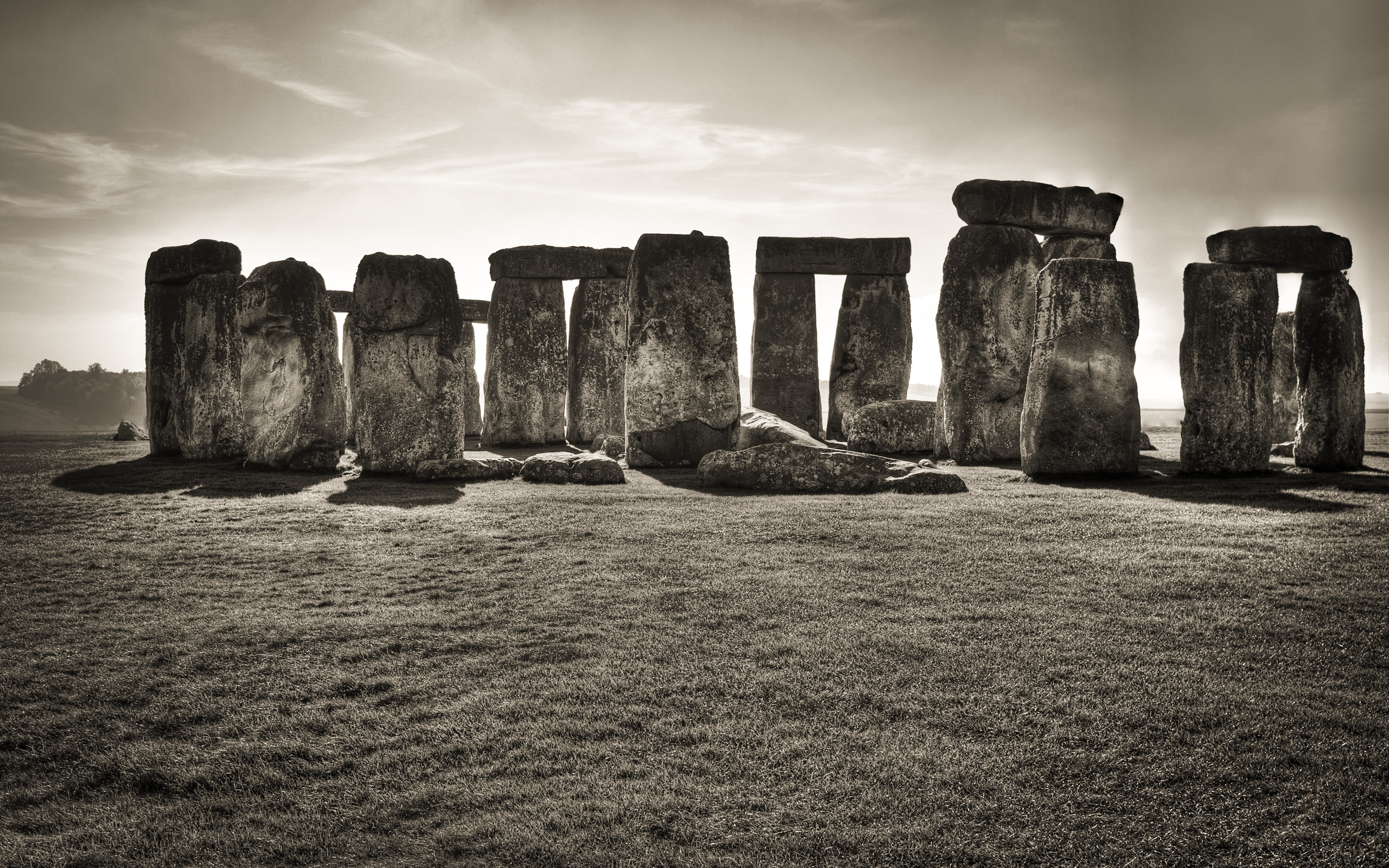 man made, stonehenge, black & white
