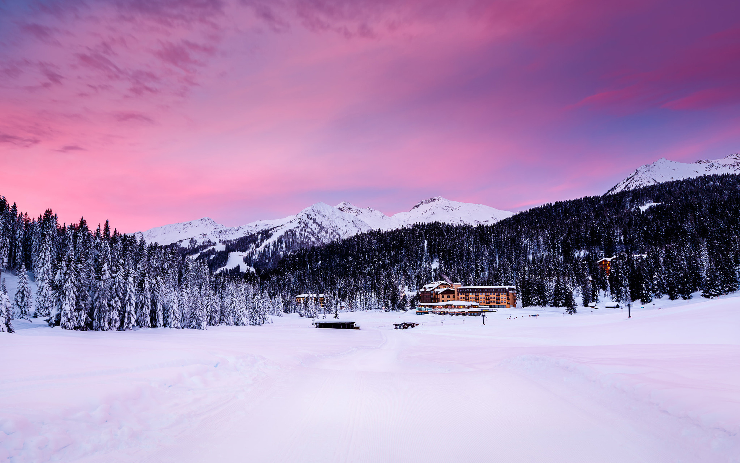 Free download wallpaper Winter, Sunset, Snow, Mountain, Earth, Photography on your PC desktop