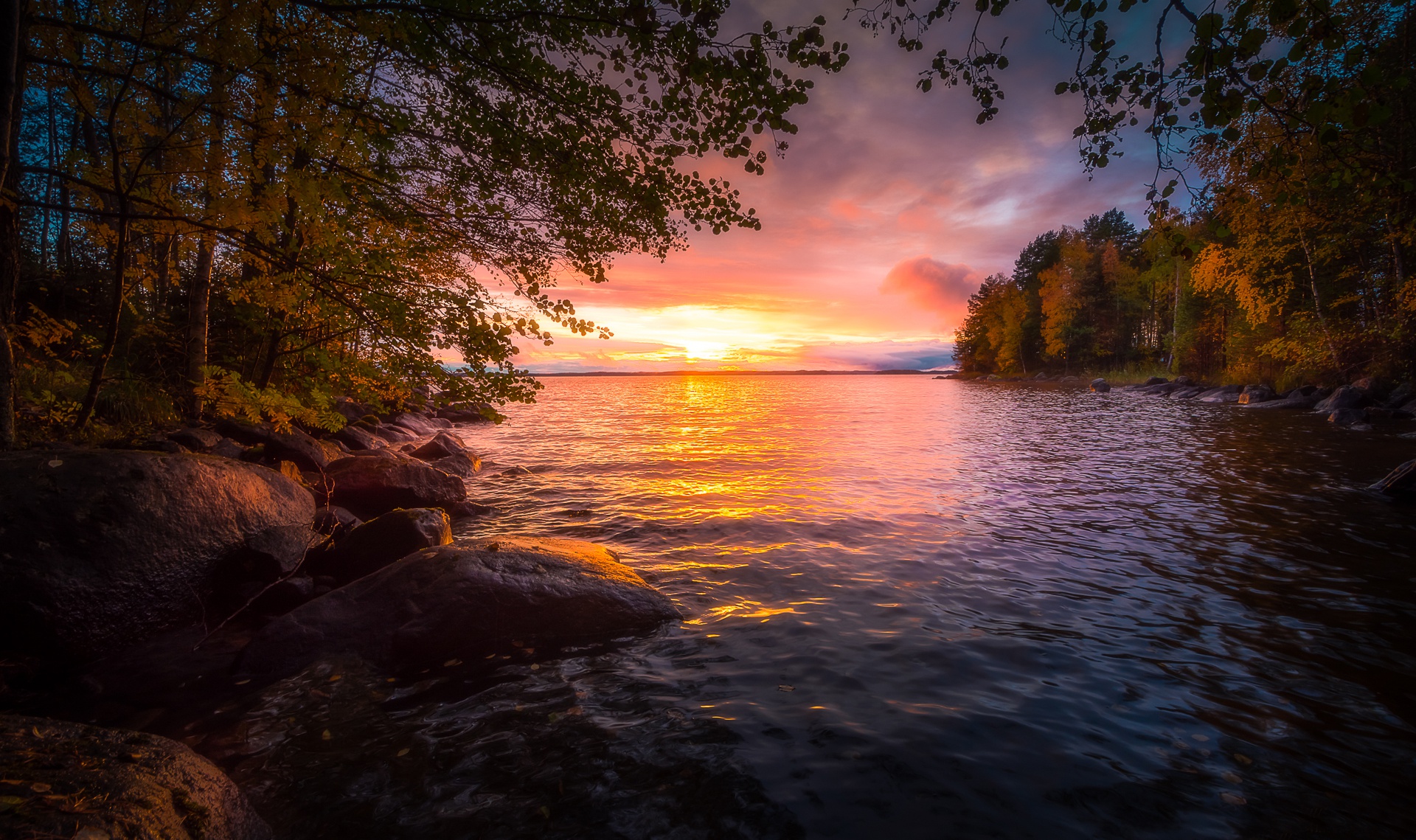 Free download wallpaper Nature, Sunset, Lake, Earth on your PC desktop