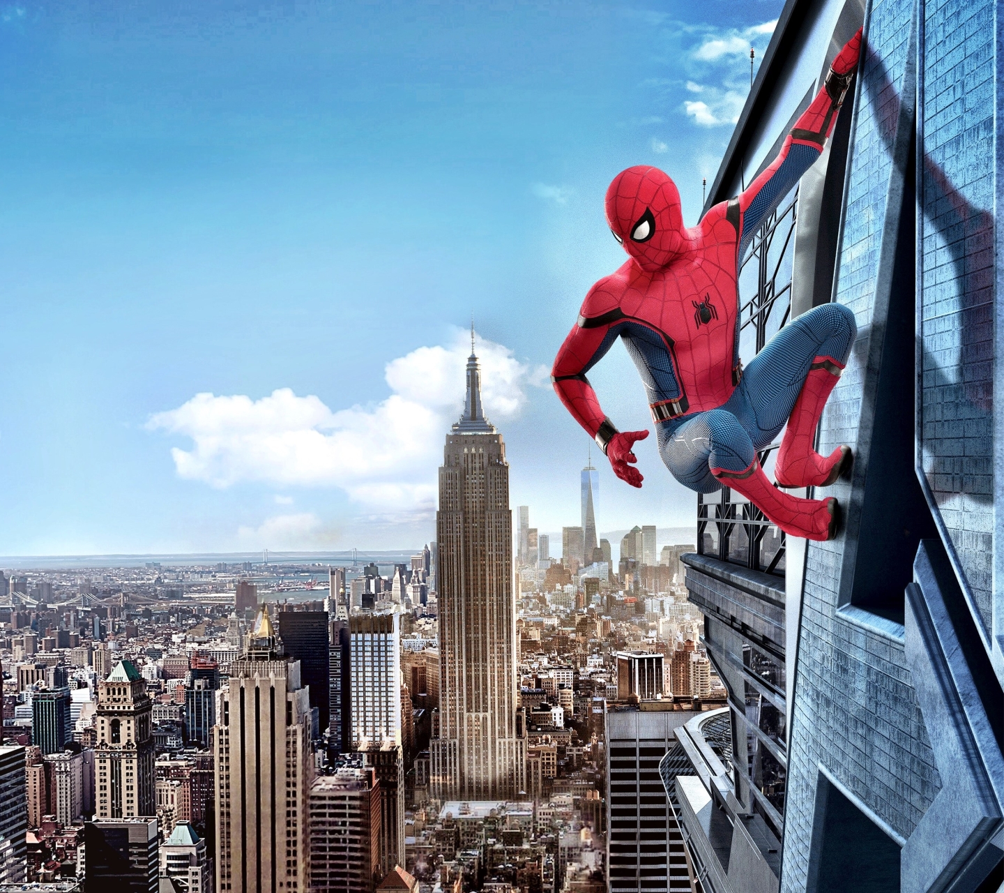 Free download wallpaper Spider Man, Building, New York, Empire State Building, Movie, Tom Holland, Spider Man: Homecoming on your PC desktop