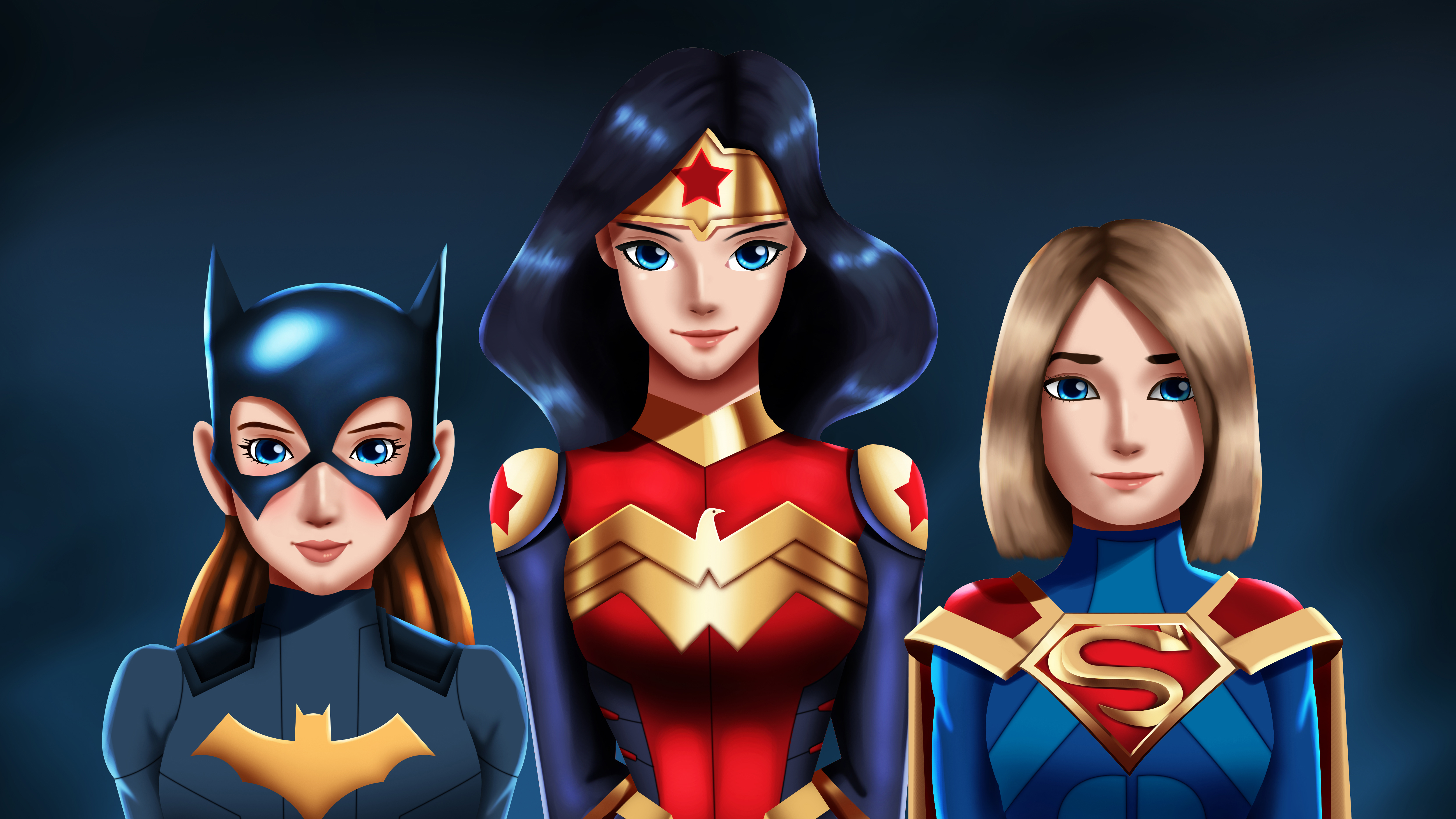 Download mobile wallpaper Comics, Dc Comics, Wonder Woman, Batgirl, Supergirl for free.