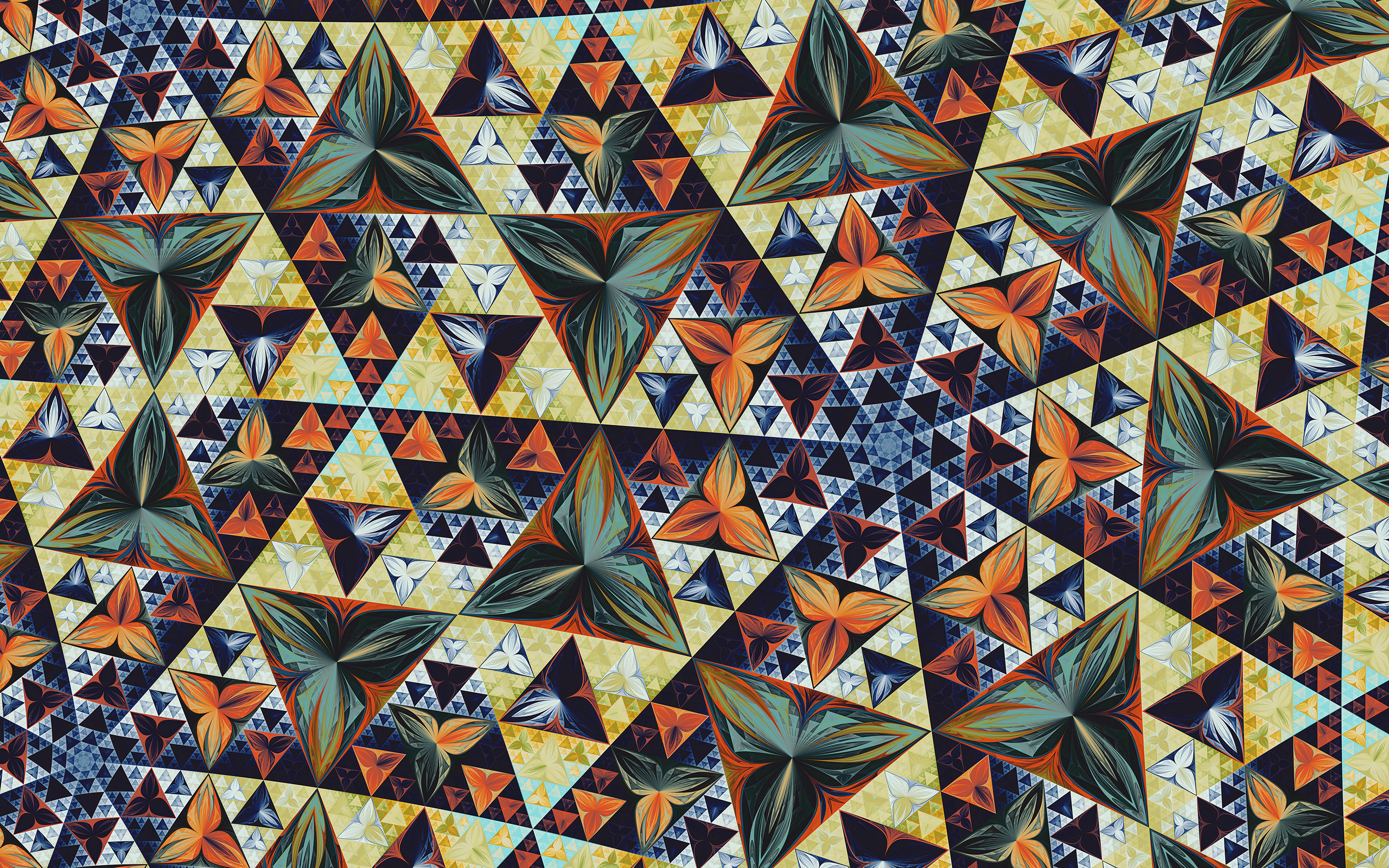 Handy-Wallpaper Abstrakt, Muster, Fraktale, Dreieck, Geometrische Formen kostenlos herunterladen.
