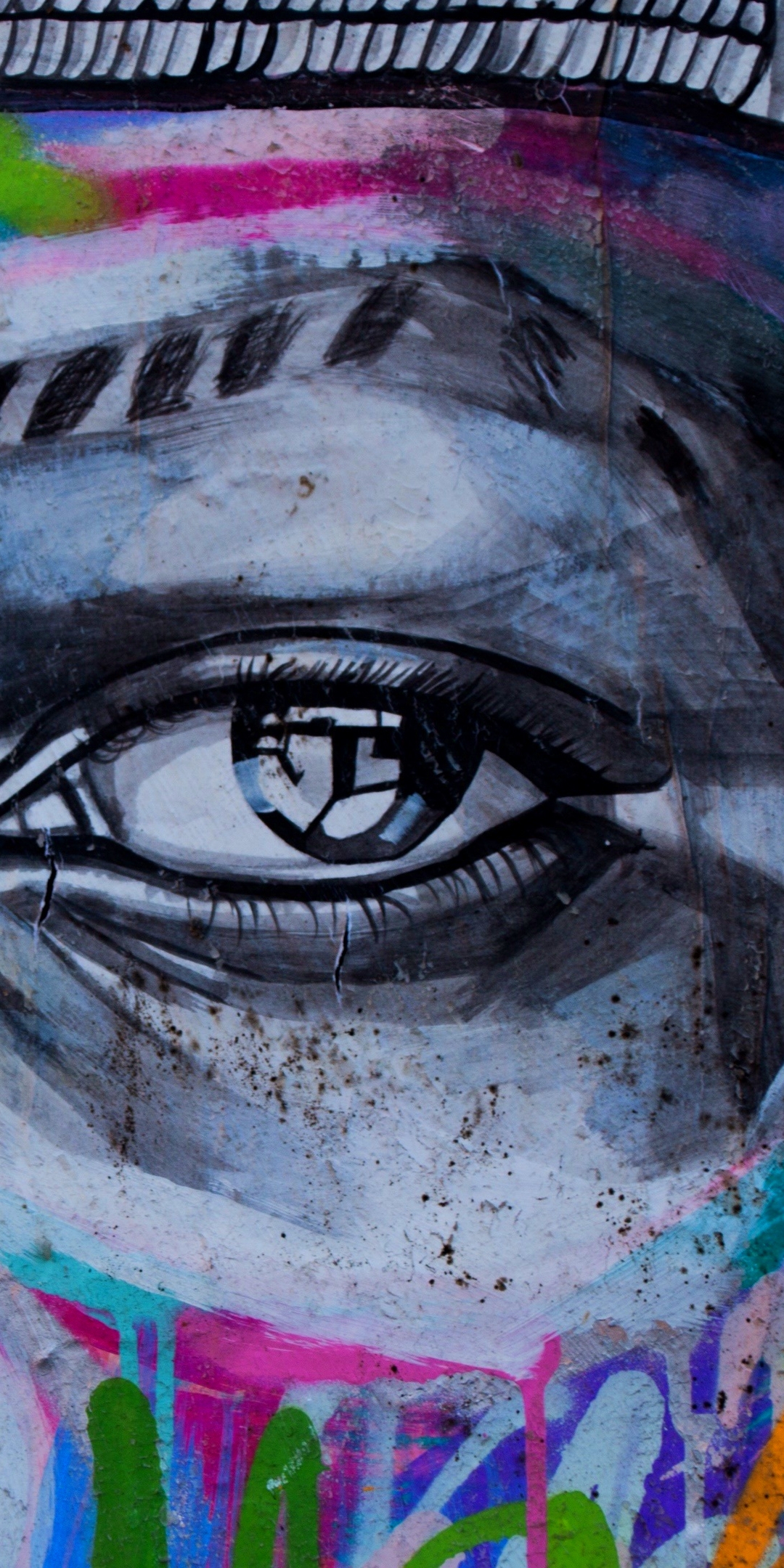 Handy-Wallpaper Graffiti, Gesicht, Künstlerisch kostenlos herunterladen.