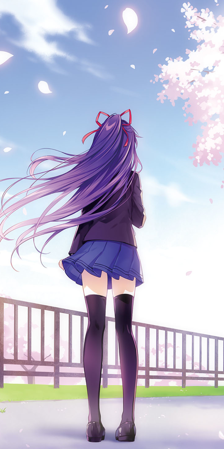 Download mobile wallpaper Anime, School Uniform, Long Hair, Purple Hair, Date A Live, Tohka Yatogami for free.
