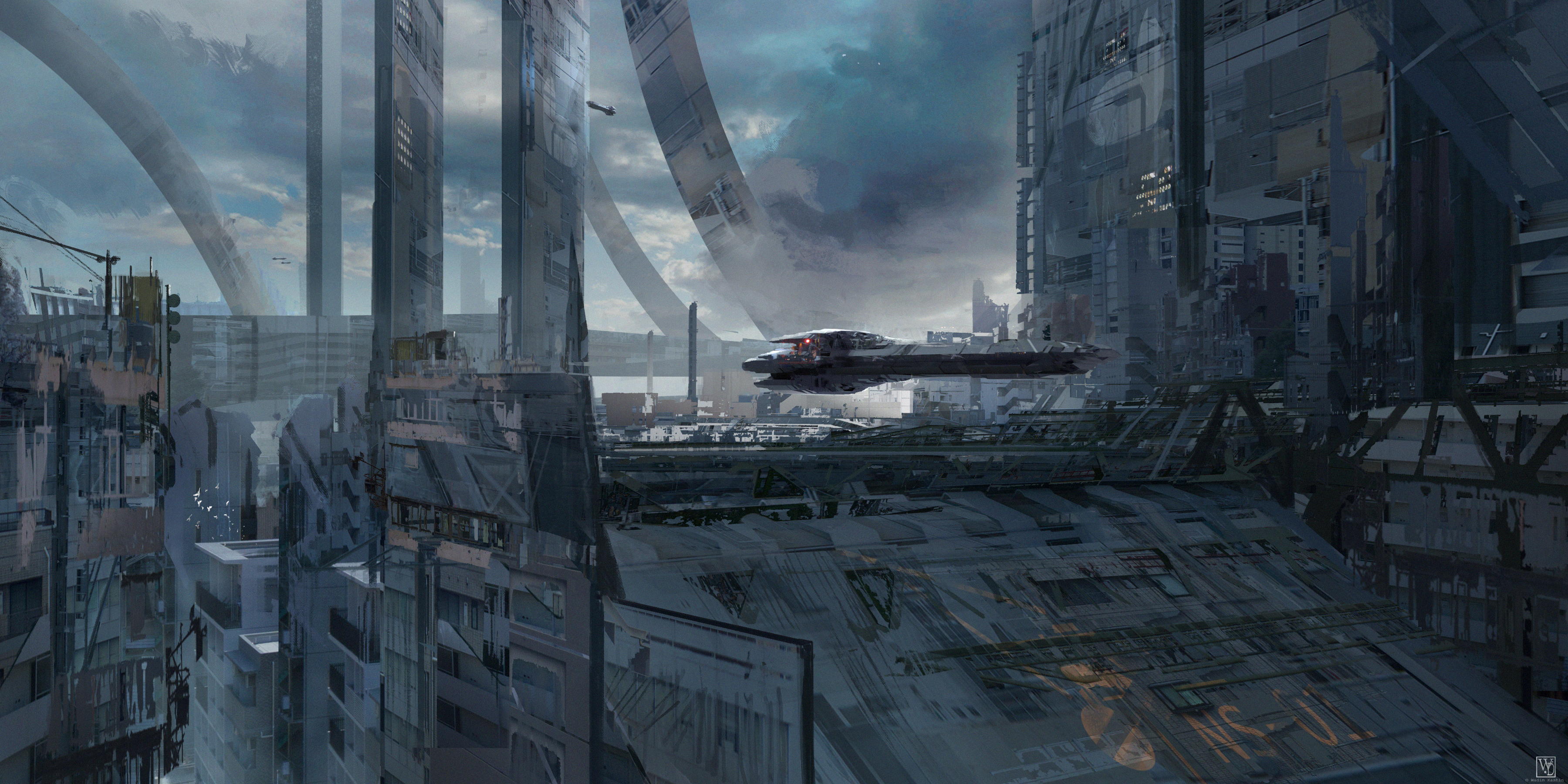 Download mobile wallpaper City, Building, Sci Fi, Vehicle, Futuristic City for free.