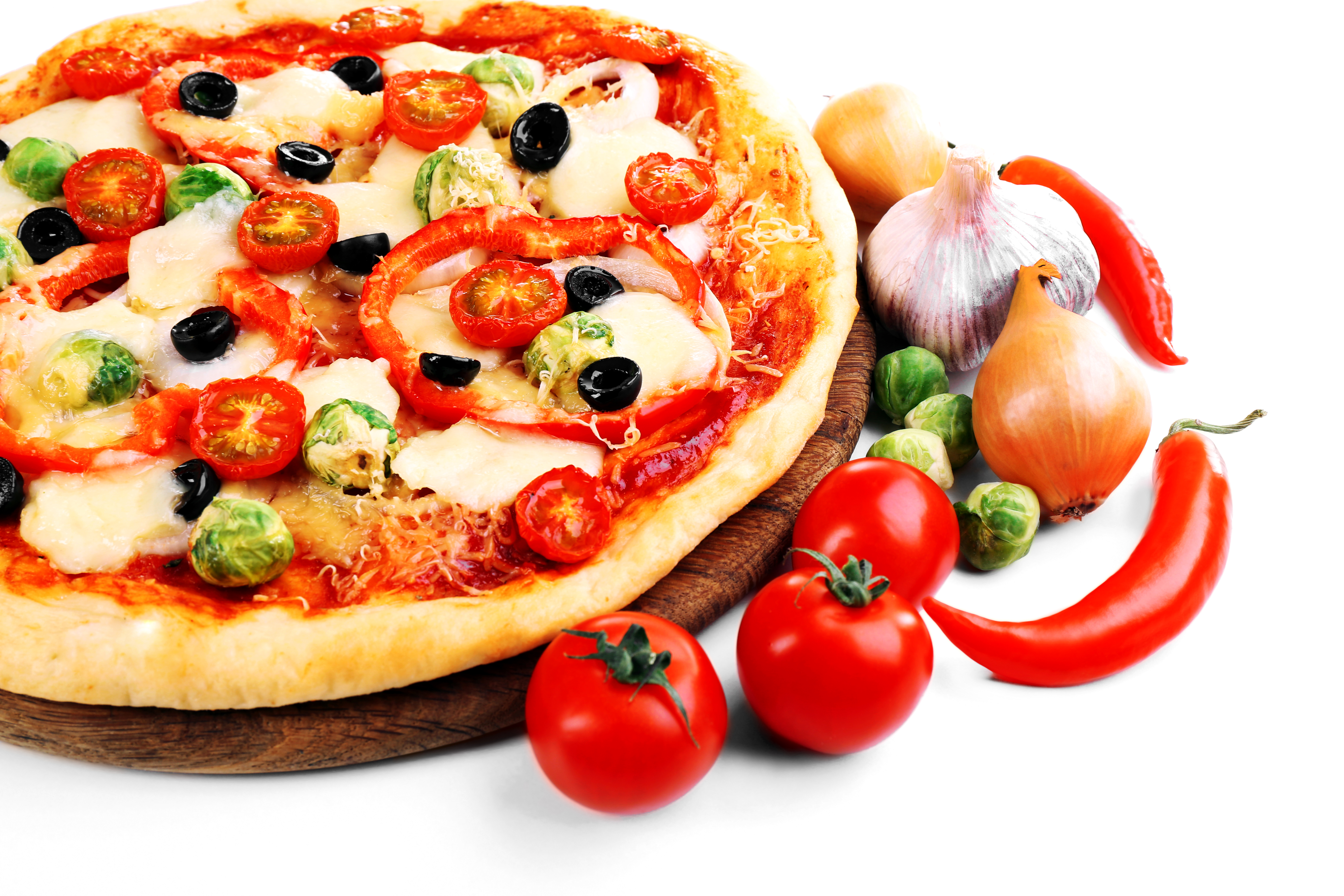 773625 Bild herunterladen pizza, knoblauch, nahrungsmittel, pfeffer, stillleben, tomate - Hintergrundbilder und Bildschirmschoner kostenlos