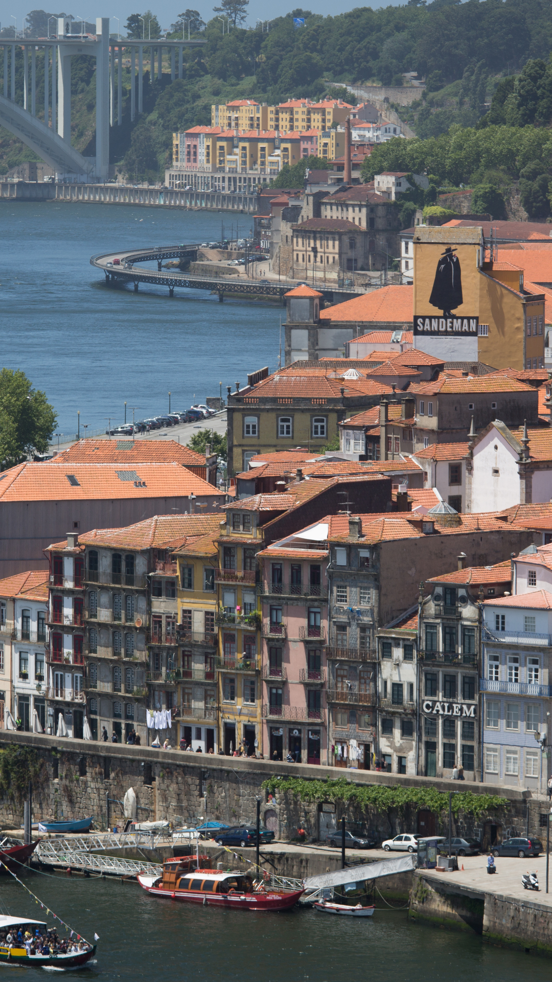 Download mobile wallpaper Cities, City, House, Bridge, Boat, River, Portugal, Porto, Man Made for free.