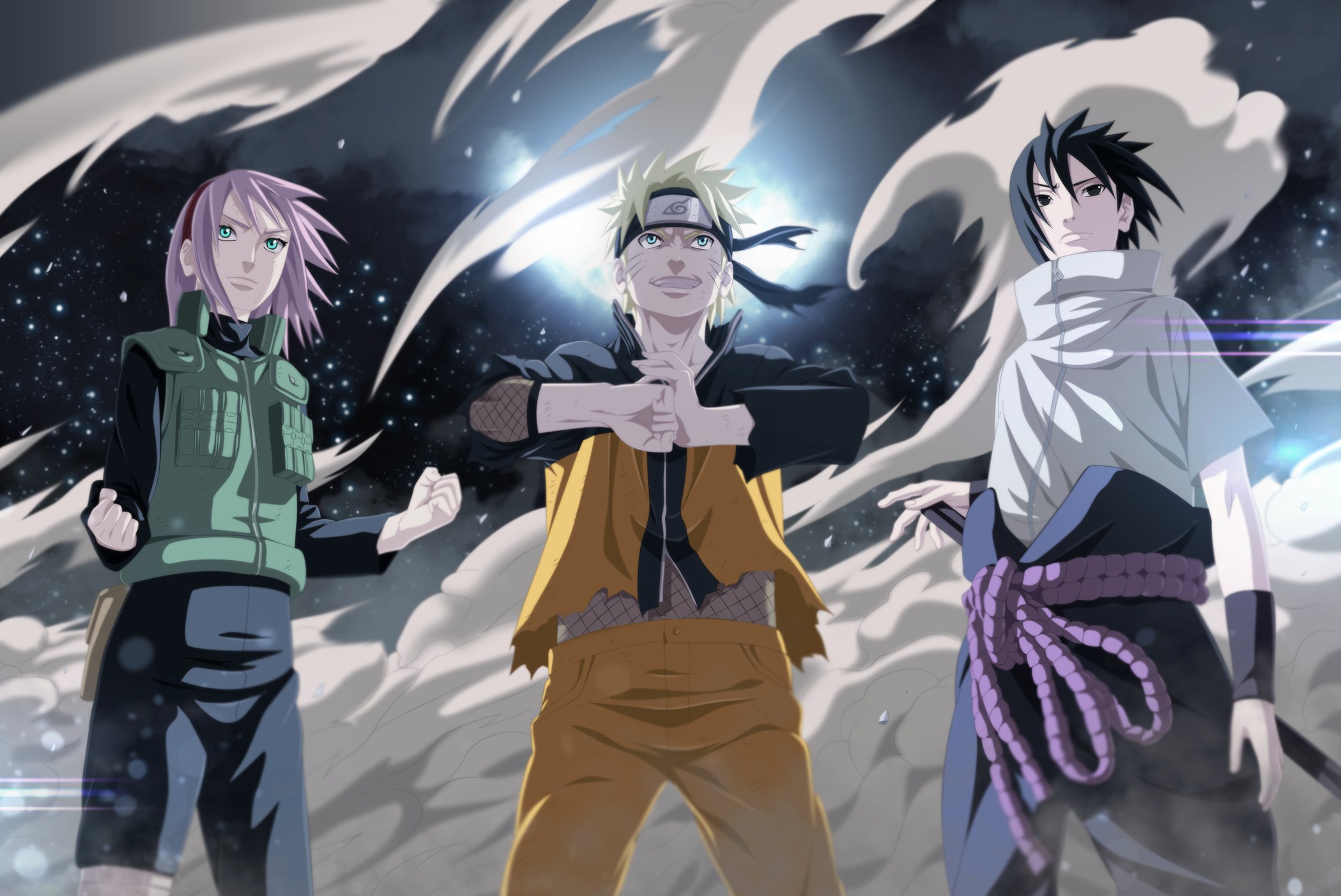 Download mobile wallpaper Sakura Haruno, Anime, Naruto, Naruto Uzumaki, Sasuke Uchiha for free.